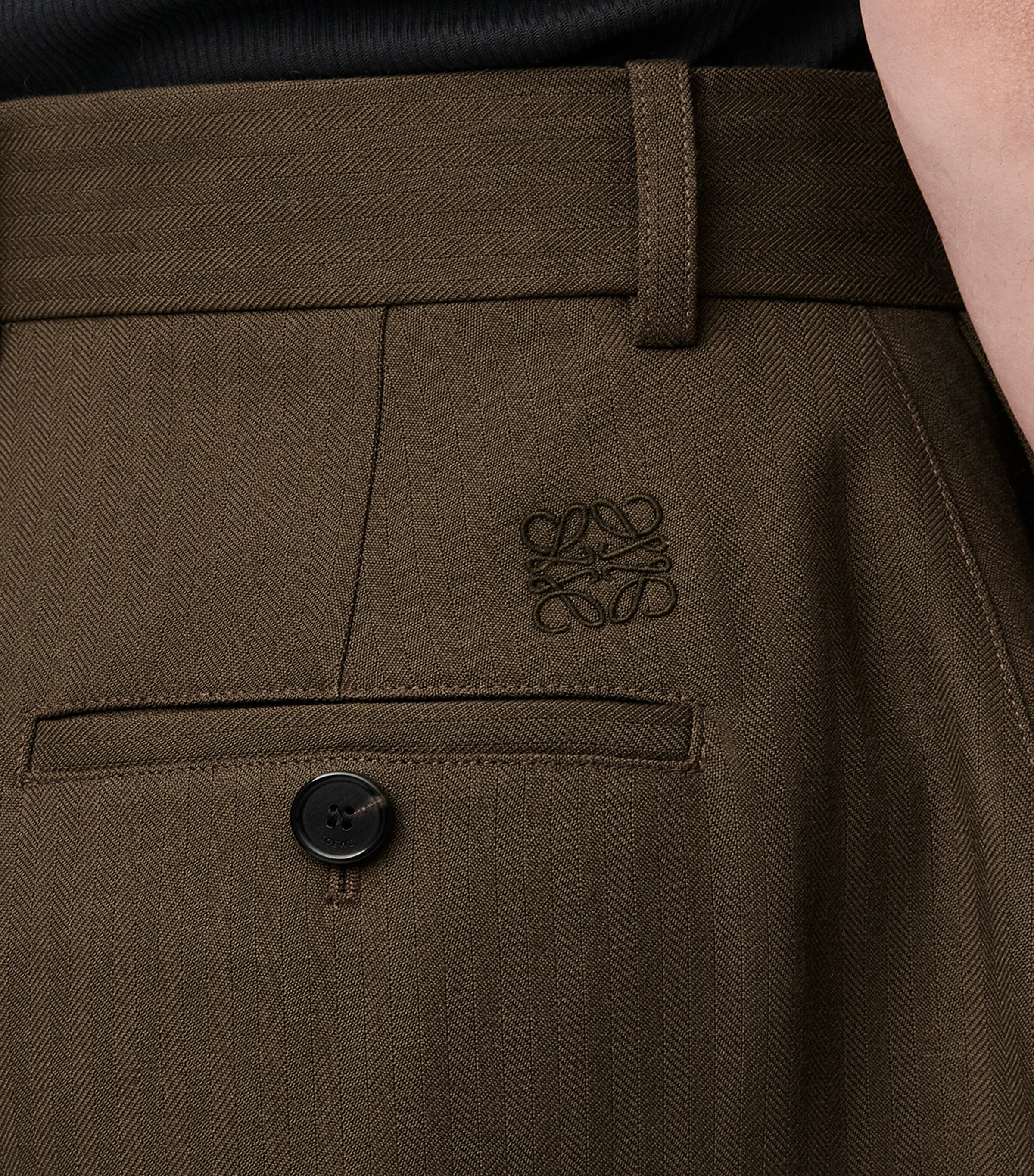 Wool-Blend Barrel Trousers KHAKI GREEN Image 5