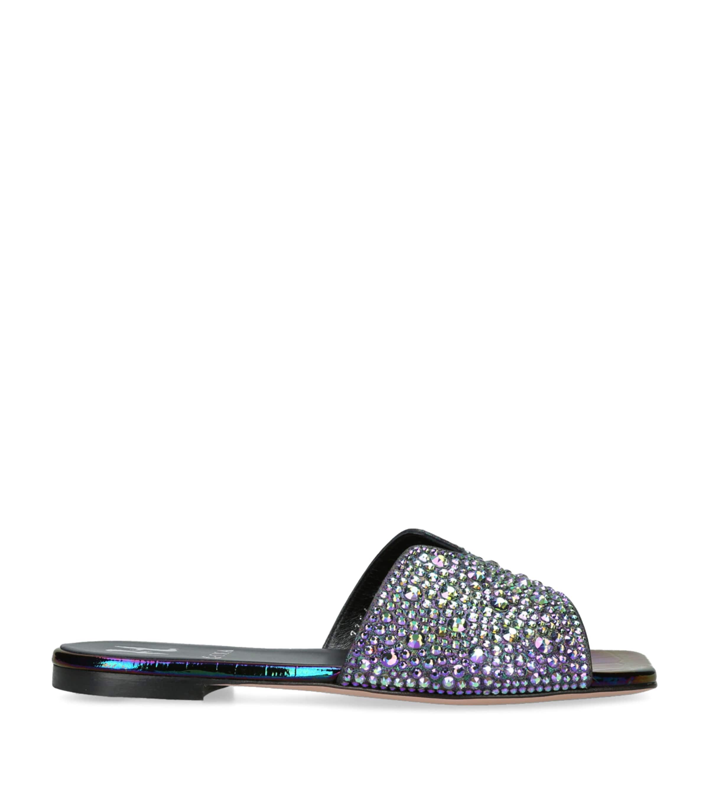 Gina Leather Embellished Amalfi Sandals Petrol Image 1