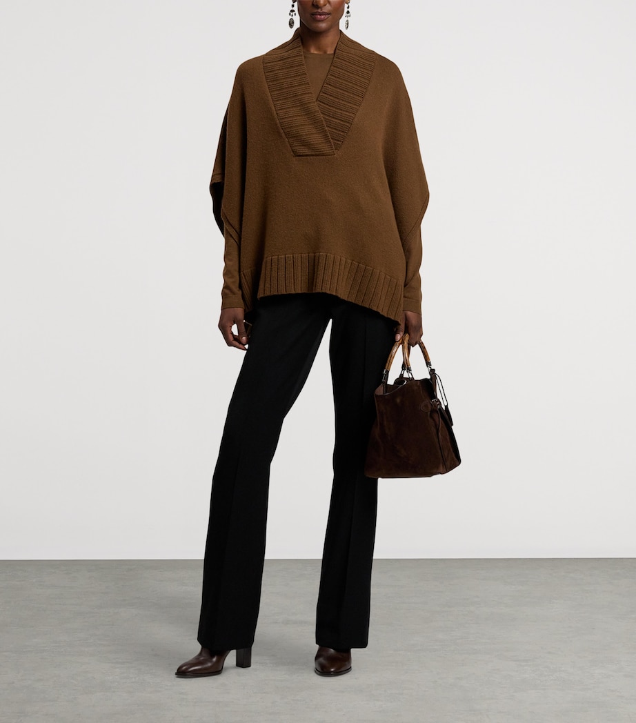 Cashmere-Blend Cape Sweater COGNAC Image 10