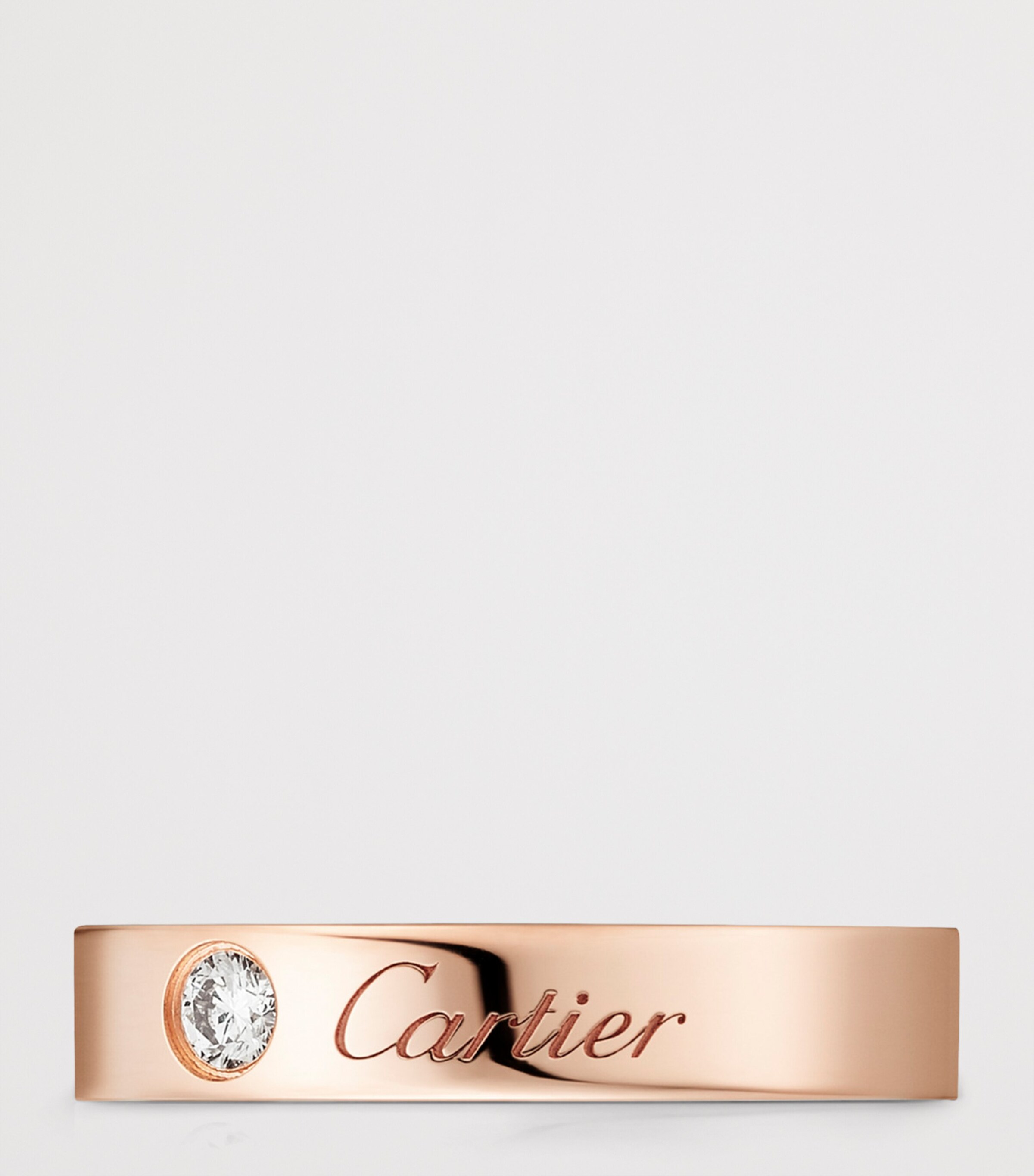 Cartier Rose Gold and Diamond C de Cartier Wedding Band (3mm) Rose Gold Image 6
