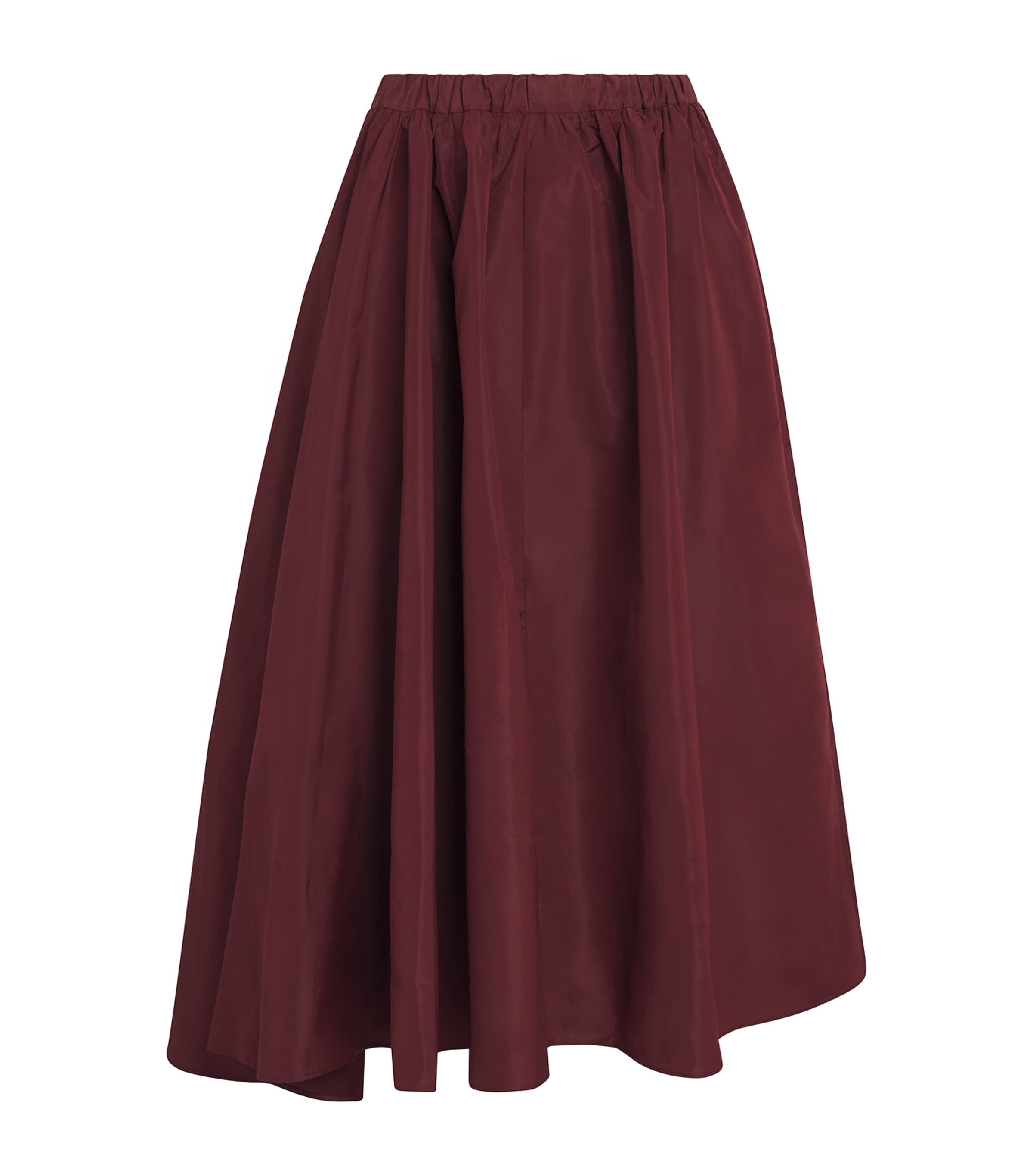 Patou Asymmetric Midi Skirt In Burgundy