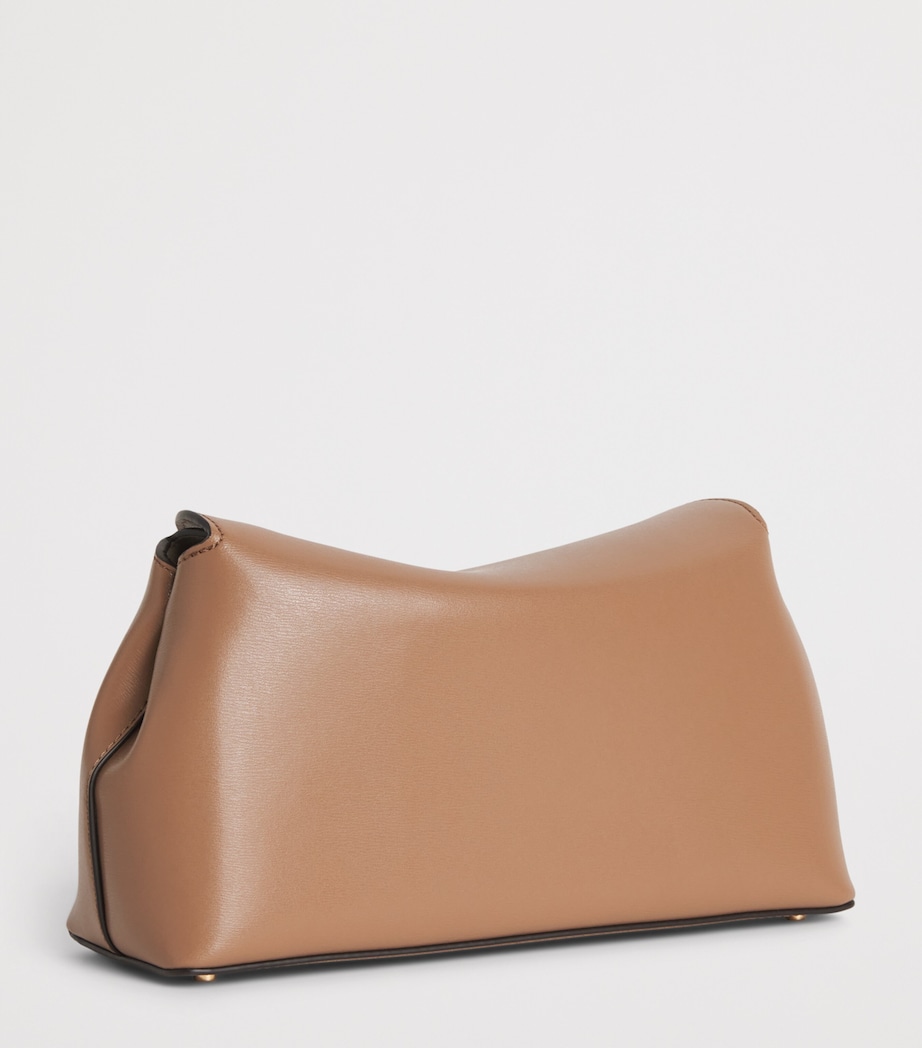 Toteme Leather T-Lock Clutch Bag Camel Image 3