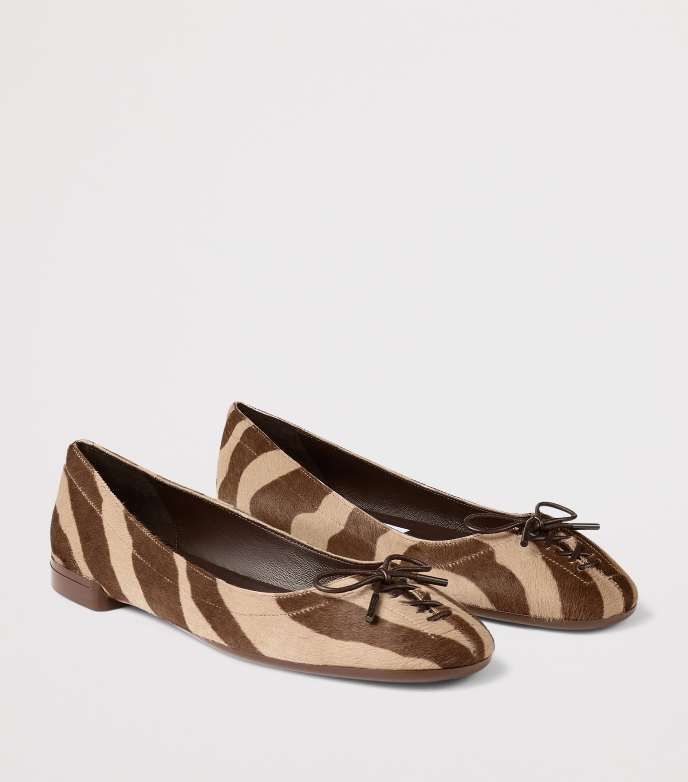 Scarlett Suede Zebra Print Ballet Flats CHOCOLATE MIX Image 2