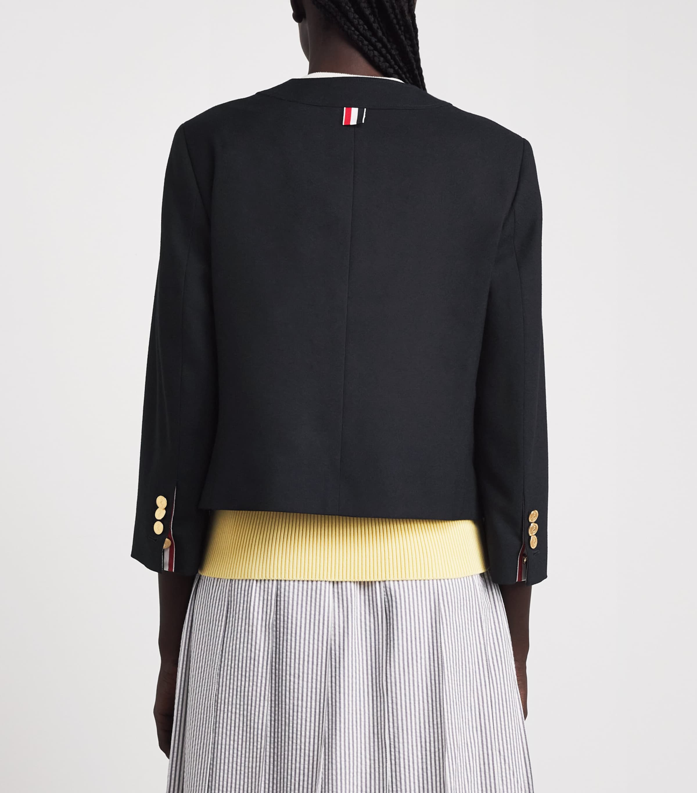 Thom Browne Womens Virgin Wool Jacket Navy Image 5