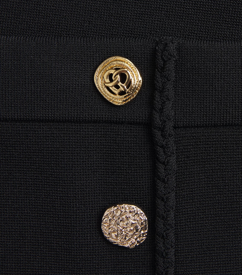 Claudie Pierlot Womens Braid-Detail Midi Skirt Black Image 6
