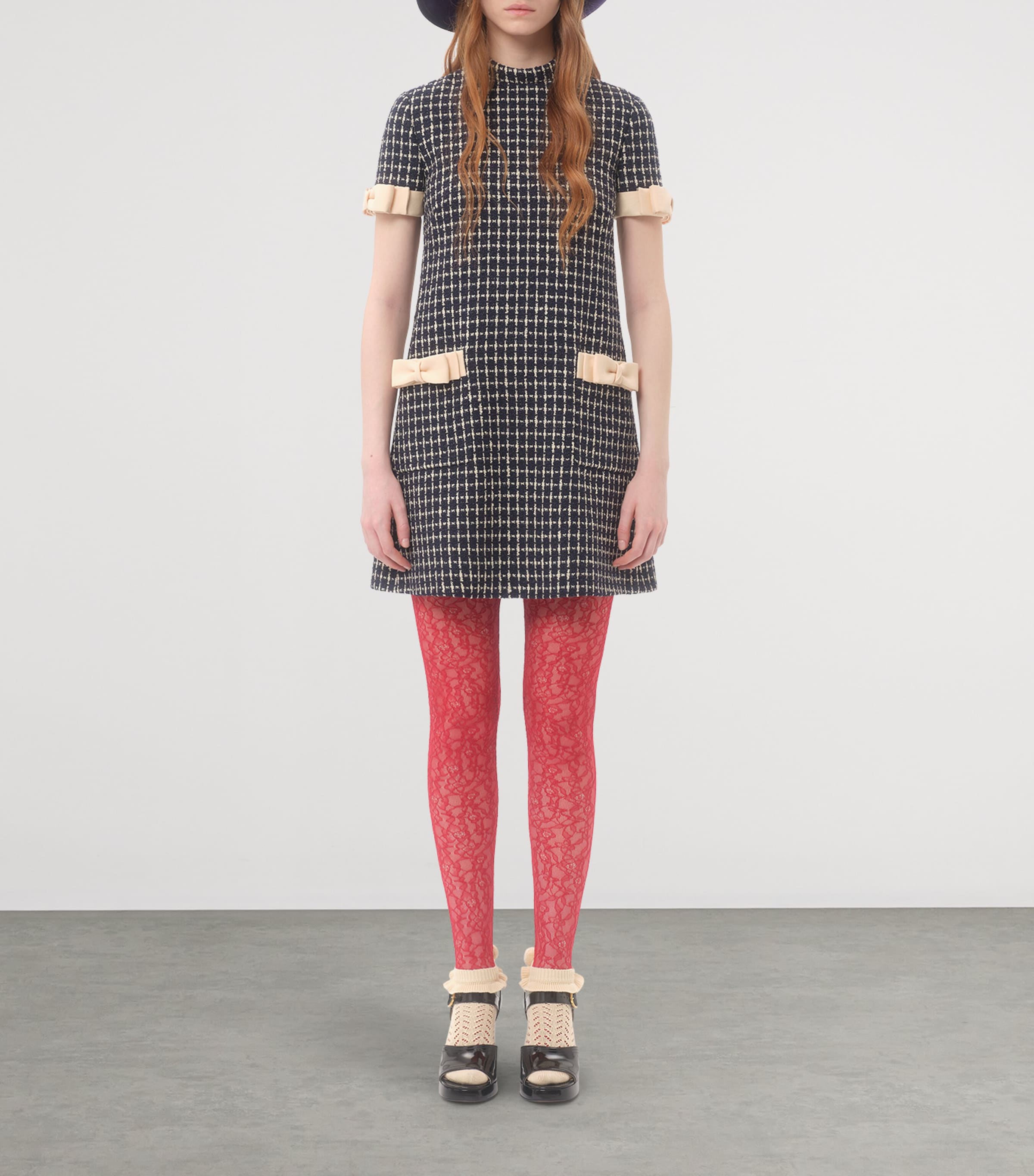 Bouclé Patterned Mini Dress 671 Image 2