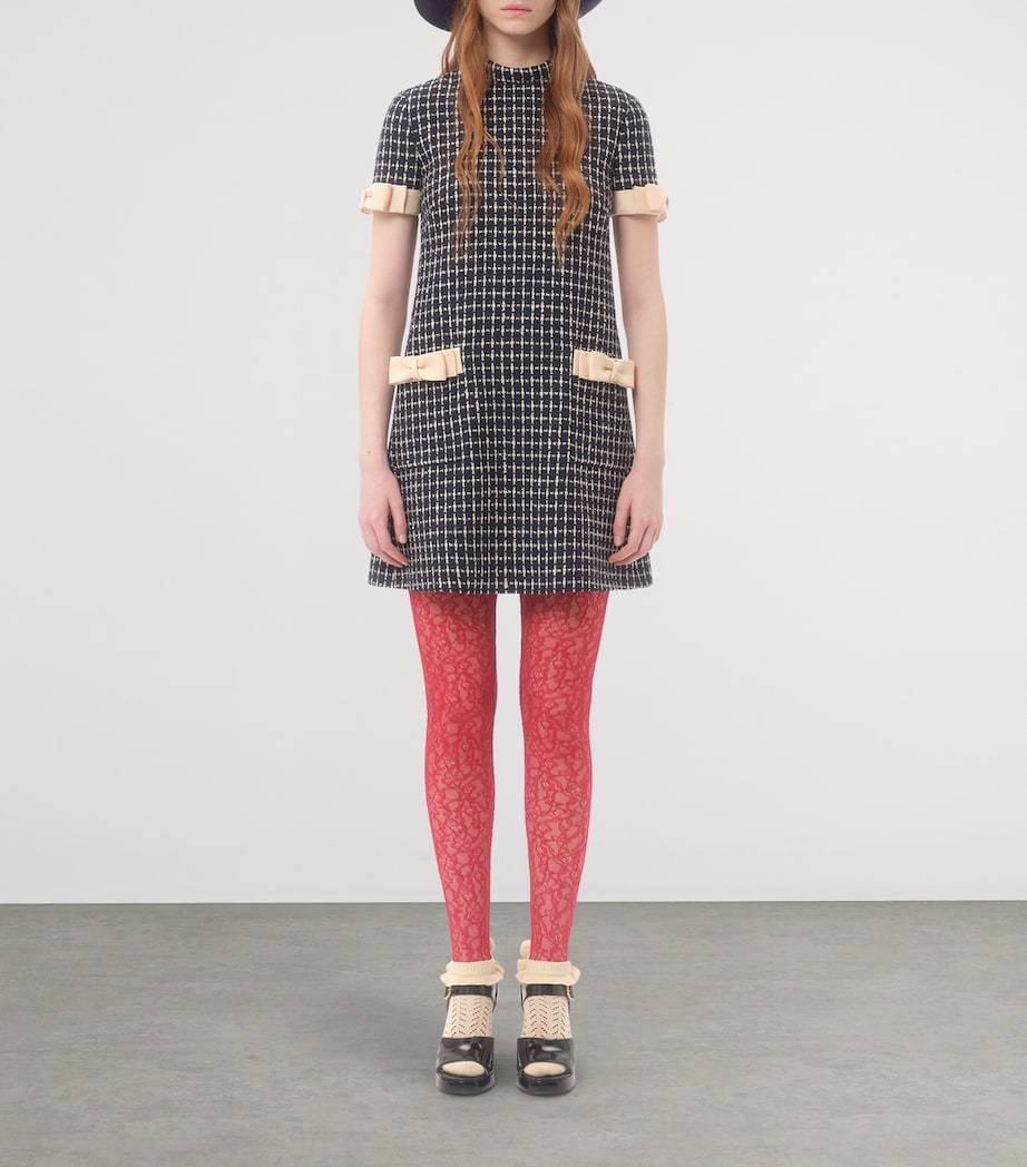 Bouclé Patterned Mini Dress 671 Image 2