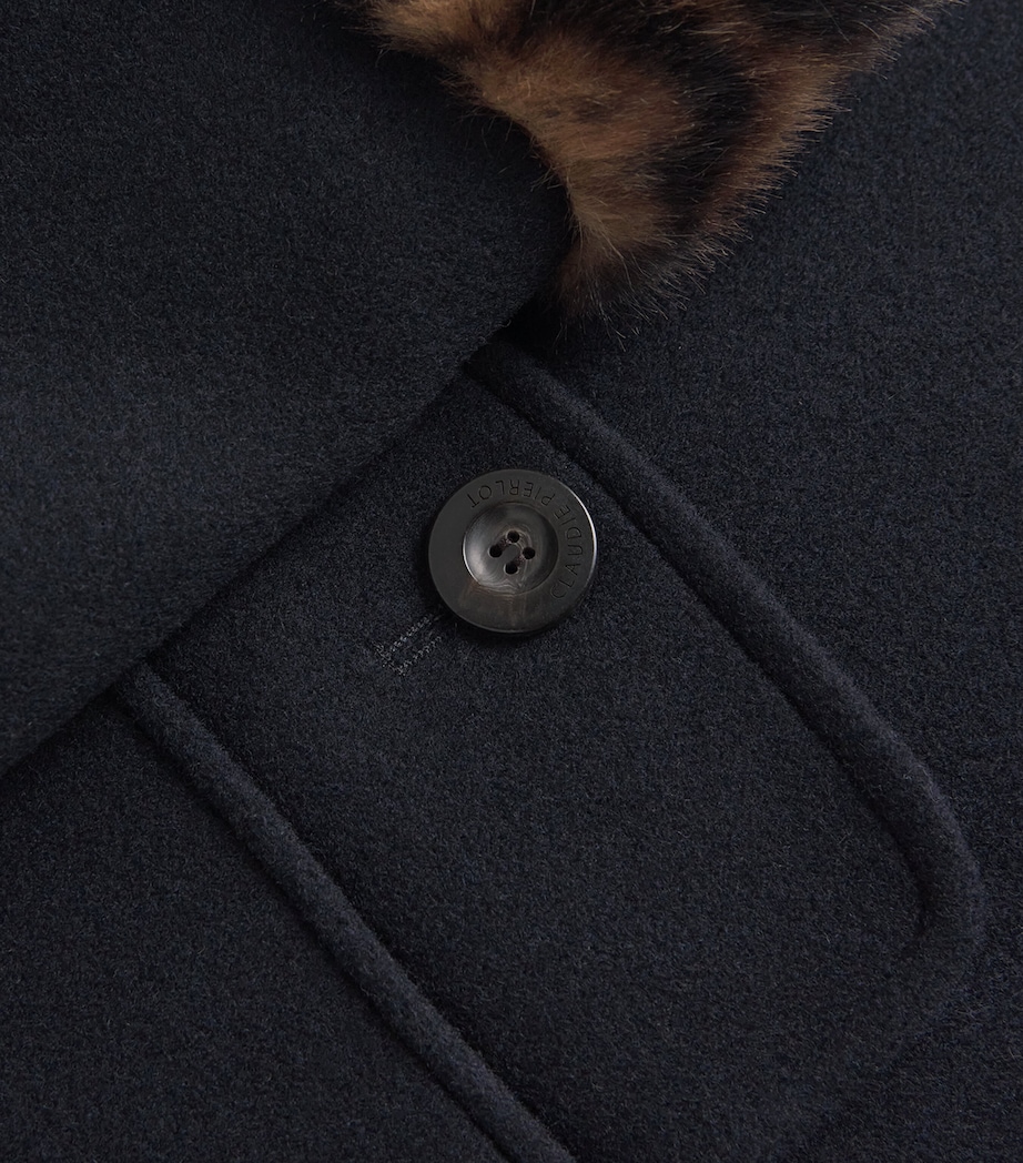 Wool-Blend Leopard-Collar Coat DUAL-COLOR Image 5