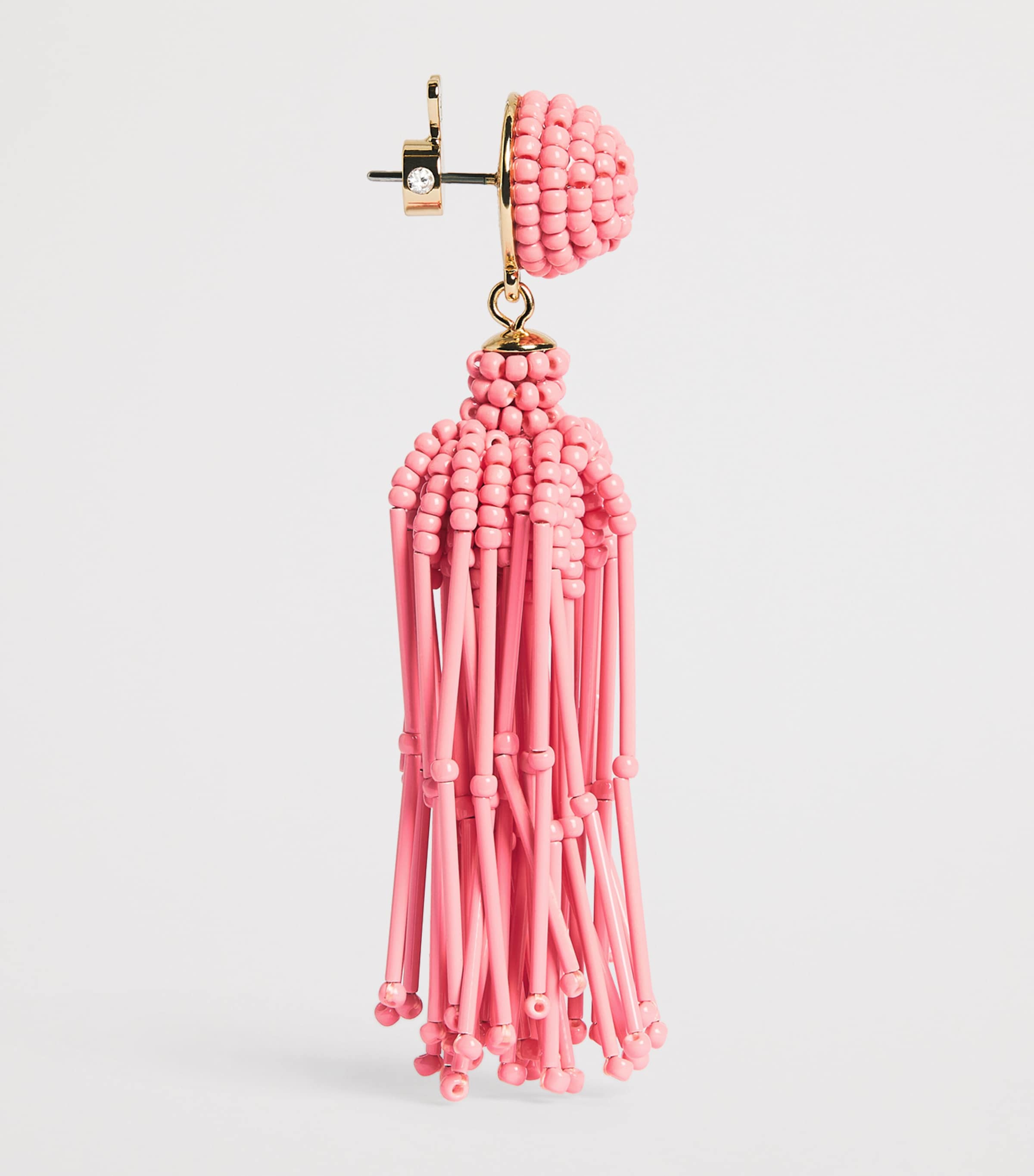 Carolina Herrera Beaded Tassel Drop Earrings Sunset Image 4