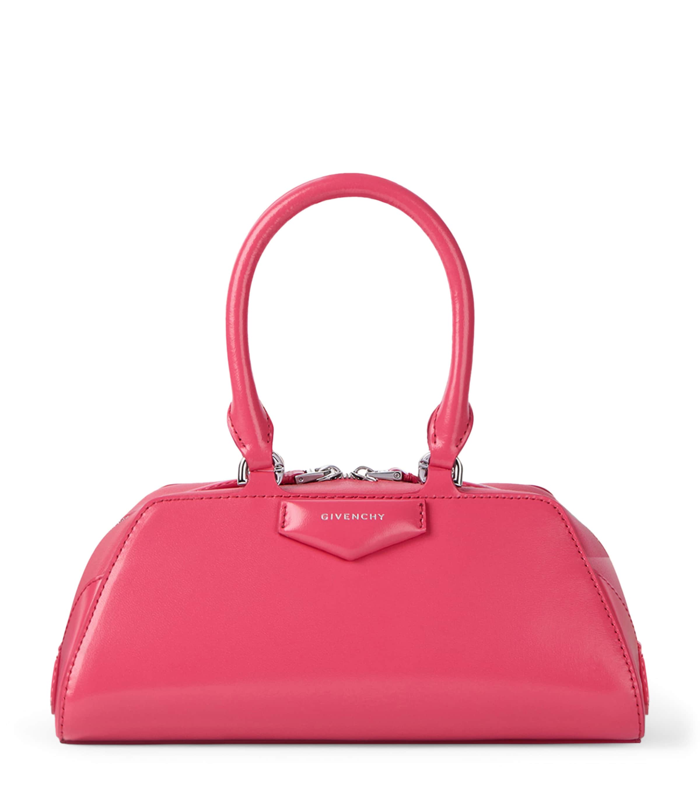 Mini Leather Antigona East-West Top-Handle Bag BRIGHT PEACH Image 1