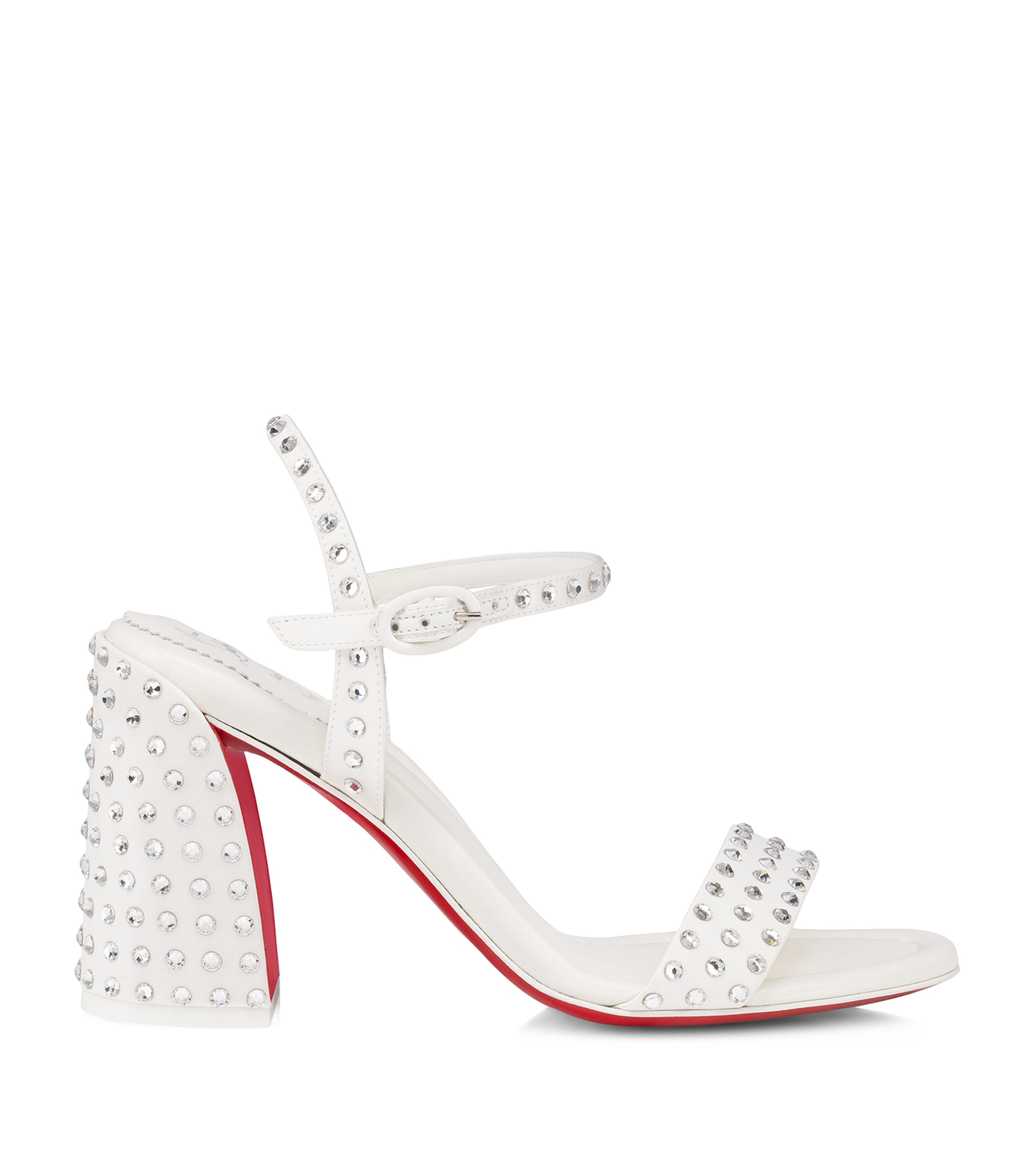 Christian Louboutin Miss Jane Embellished Sandals 85 In White