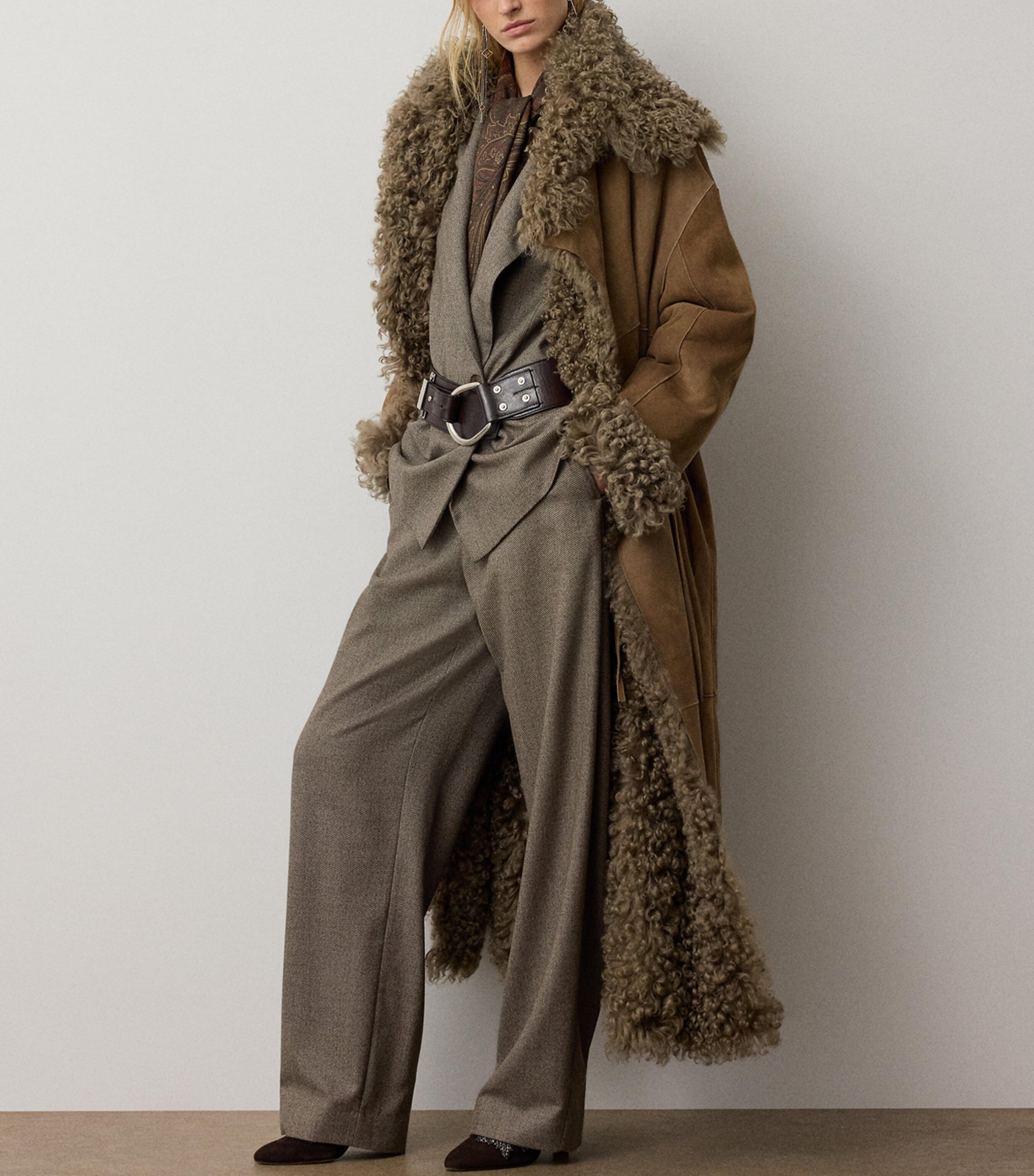 Ralph Lauren Collection Womens Tweed Leandre Trousers Taupe Multi Image 4