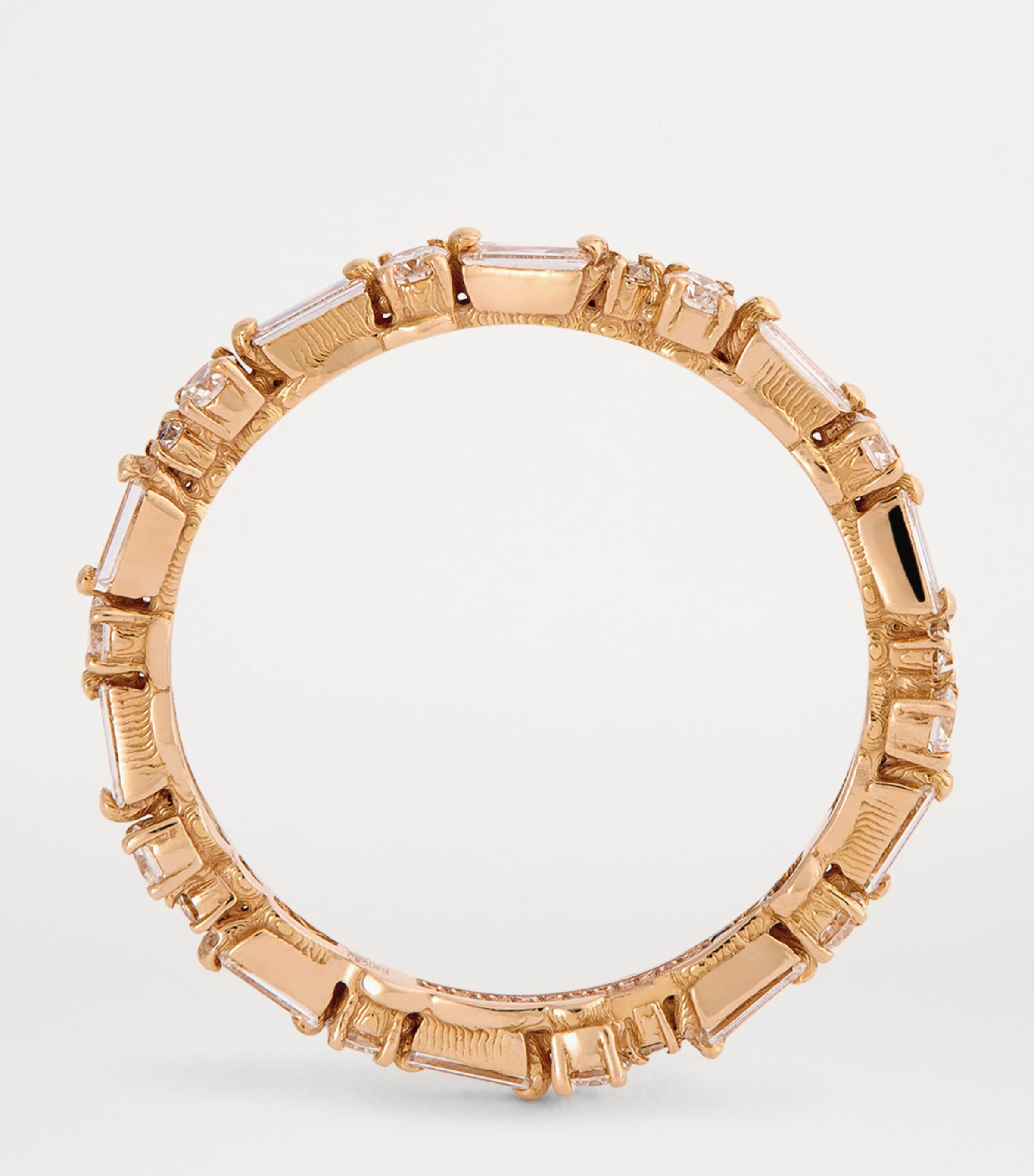 Rose Gold and Diamond Thin Mix Eternity Ring 18K RG/WD Image 3