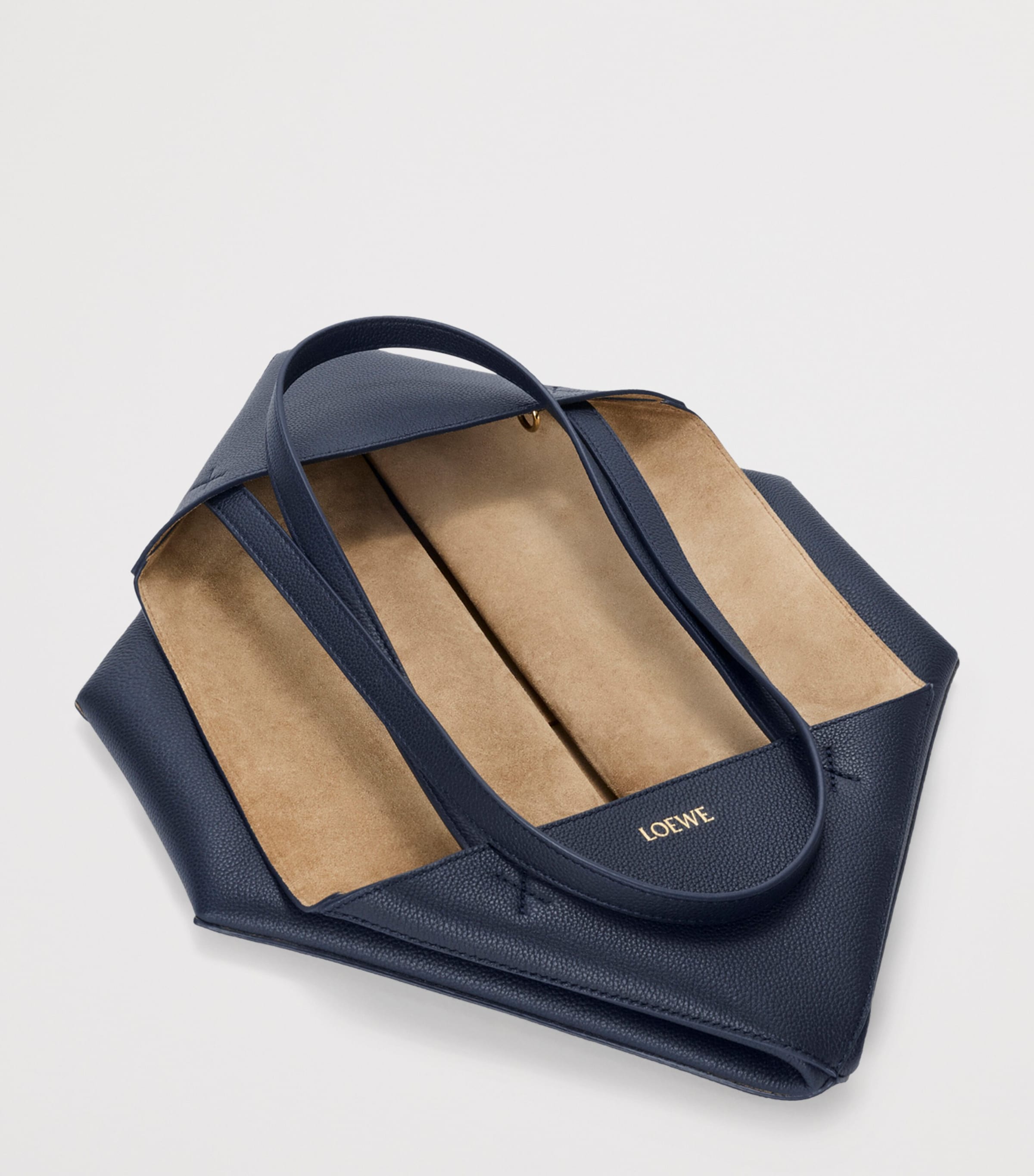 LOEWE Medium Leather Puzzle Fold Tote Bag Deep Navy Image 8