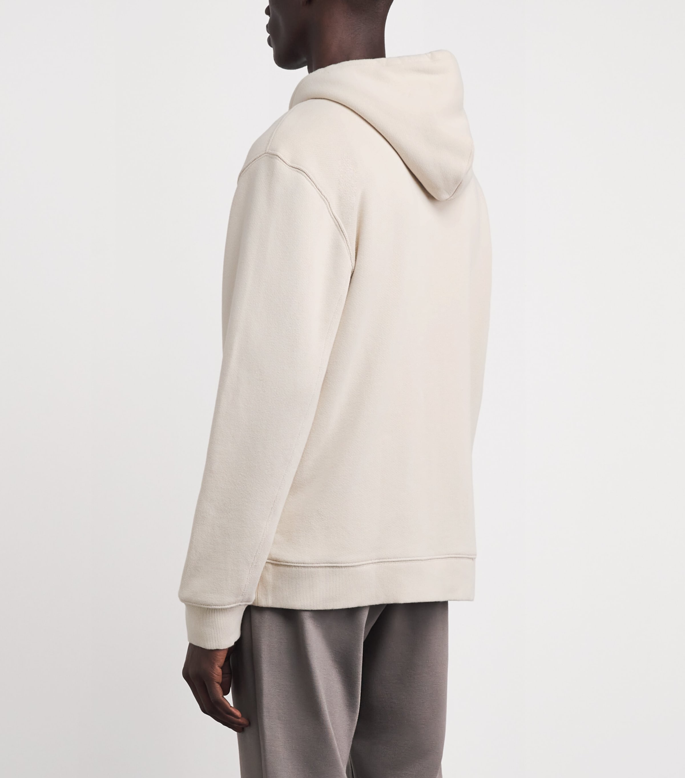 PAIGE Mens Avon Zip-Up Hoodie Washed Vanilla Bean Image 5