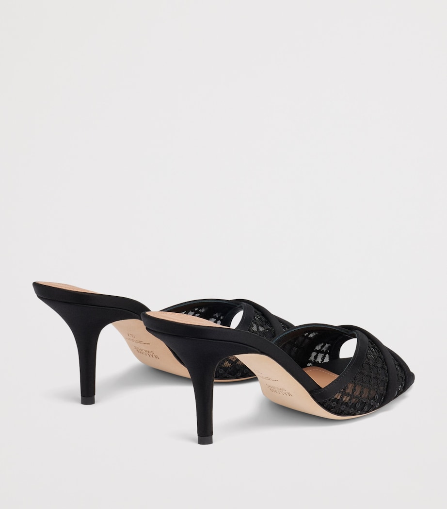 Malone Souliers Sequin Mesh Perla Heeled Sandals 70 Black Image 4