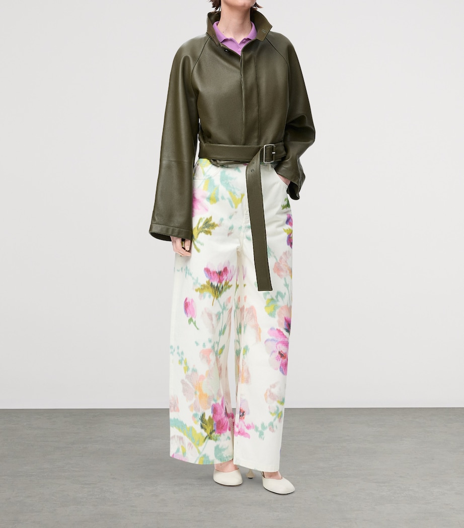 Floral Wide-Leg Jeans WHITE/PINK Image 2