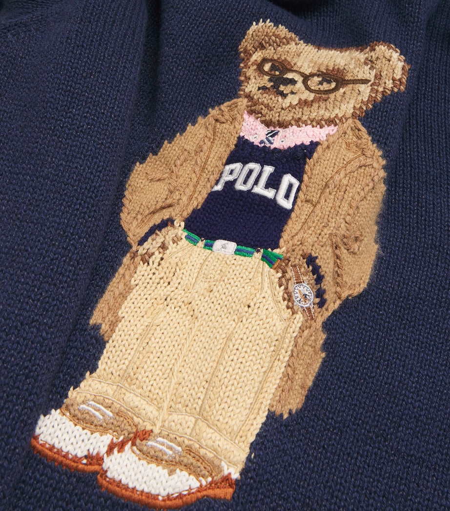Linen-Cotton Polo Bear Sweater NAVY Image 5