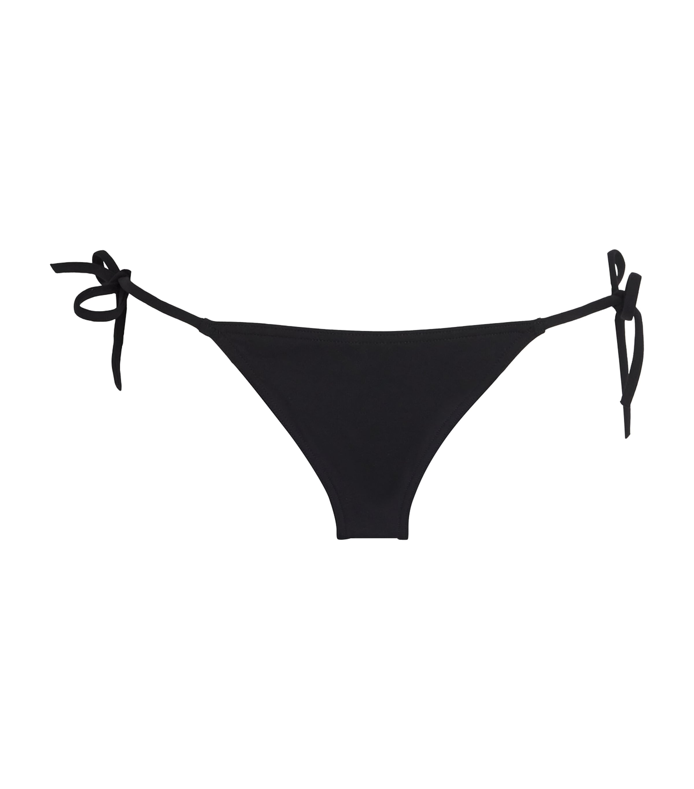 Eres Exquise Black Bikini Bottoms With Beaded Embellishments And Adjustable Tie Closure In Tech Fabric St In Black