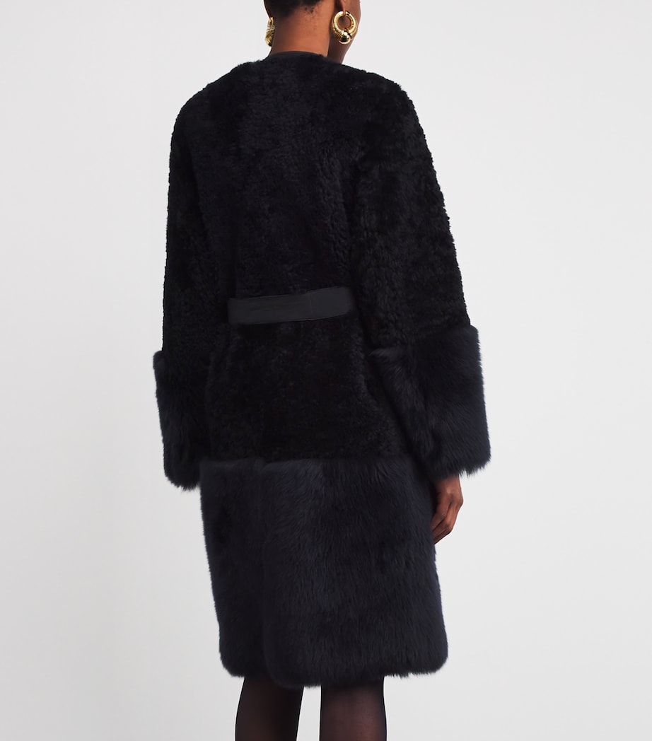 Shearling Tina Coat DARK SMOKE Image 4