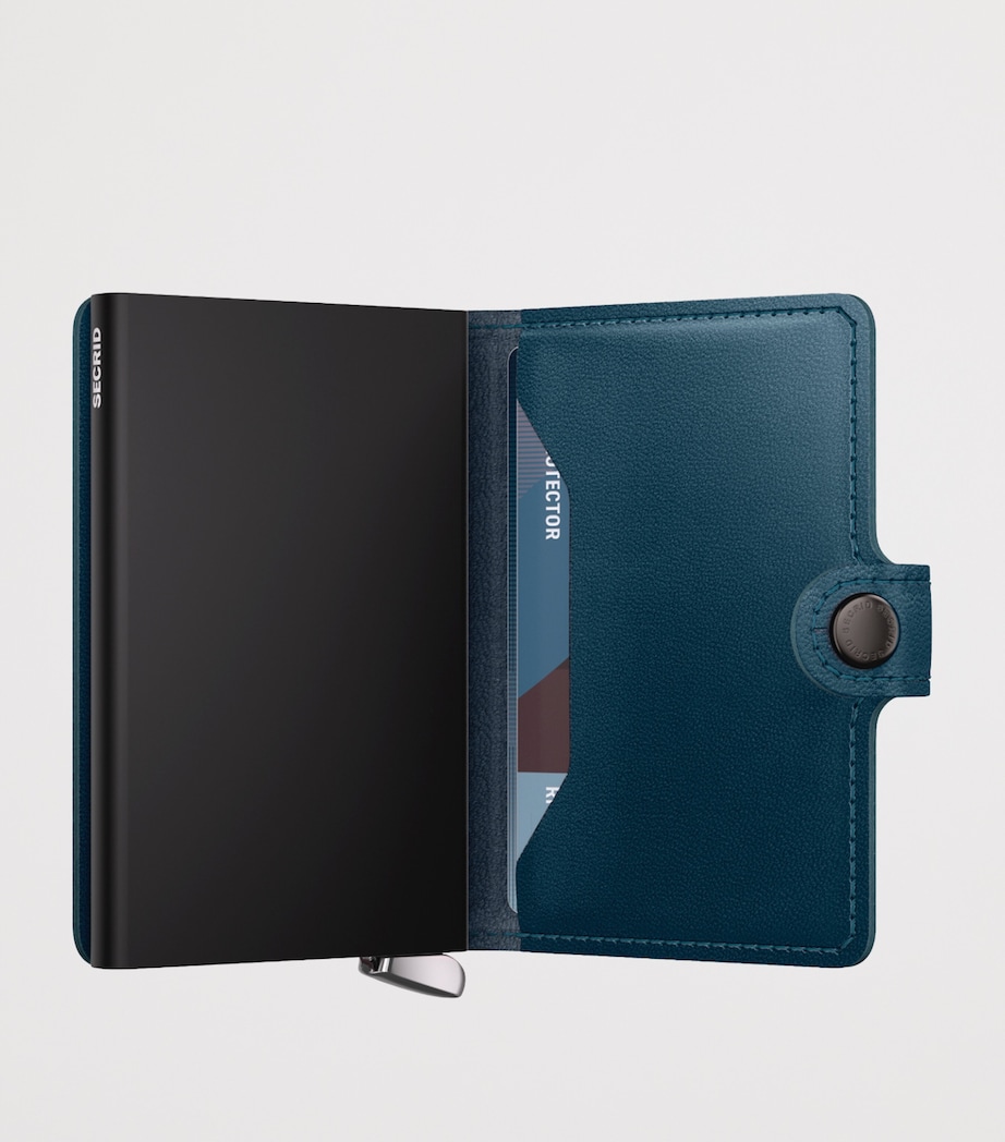 Leather Embossed Lines Miniwallet TEAL Image 2