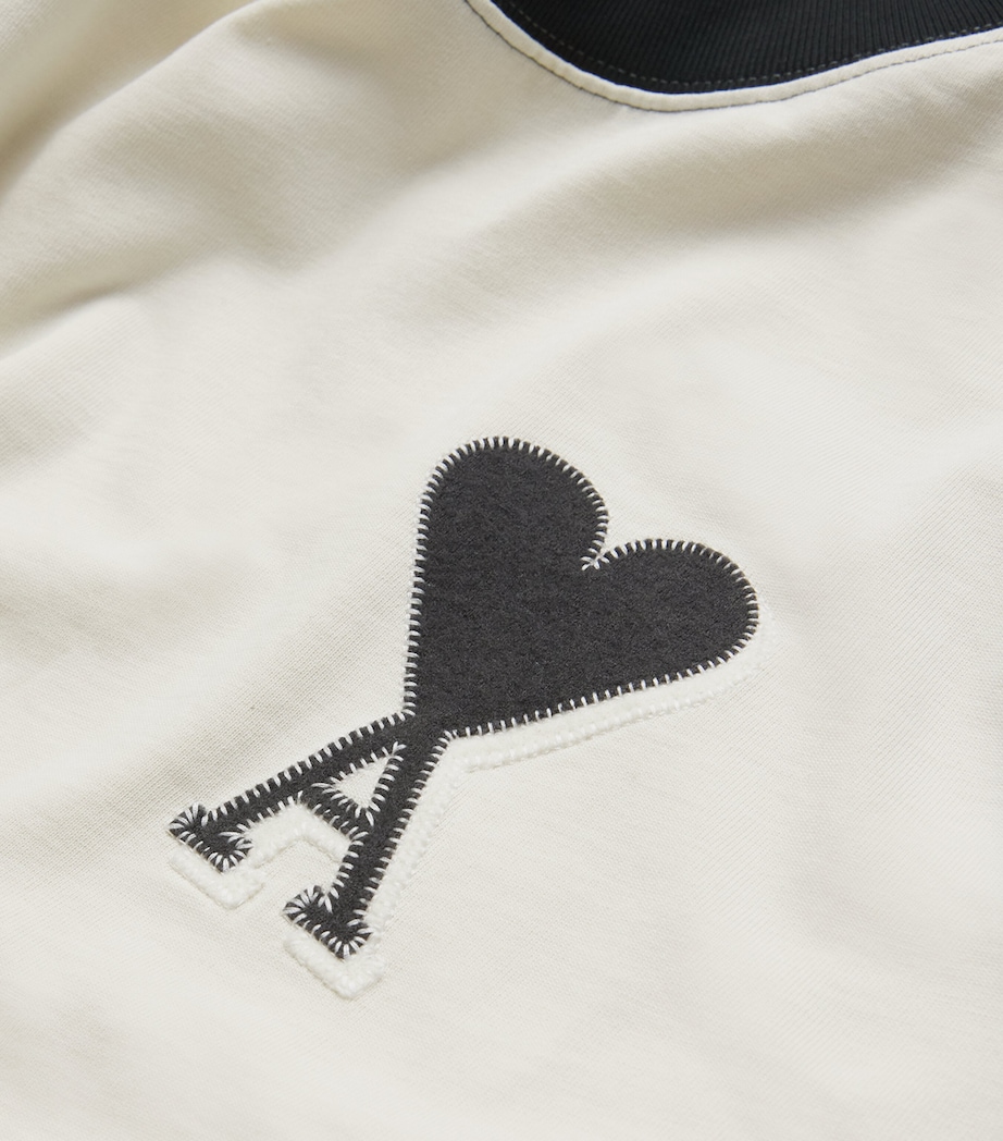 Cotton Two-Tone Ami de Coeur T-Shirt 191 - IVOIRE/NOIR Image 5