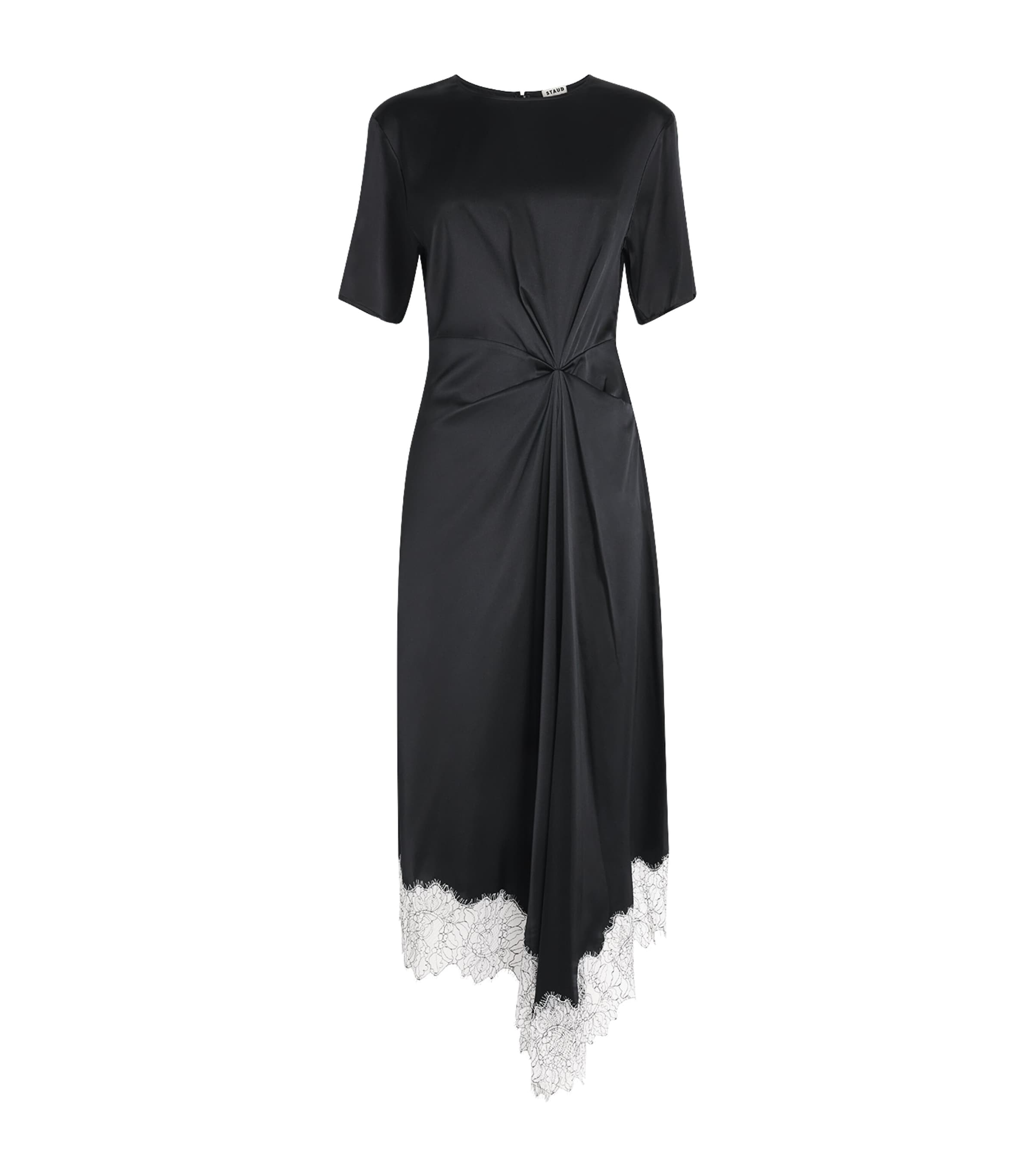 STAUD Womens Silk-Blend Sonoma Midi Dress Blk Black Image 1