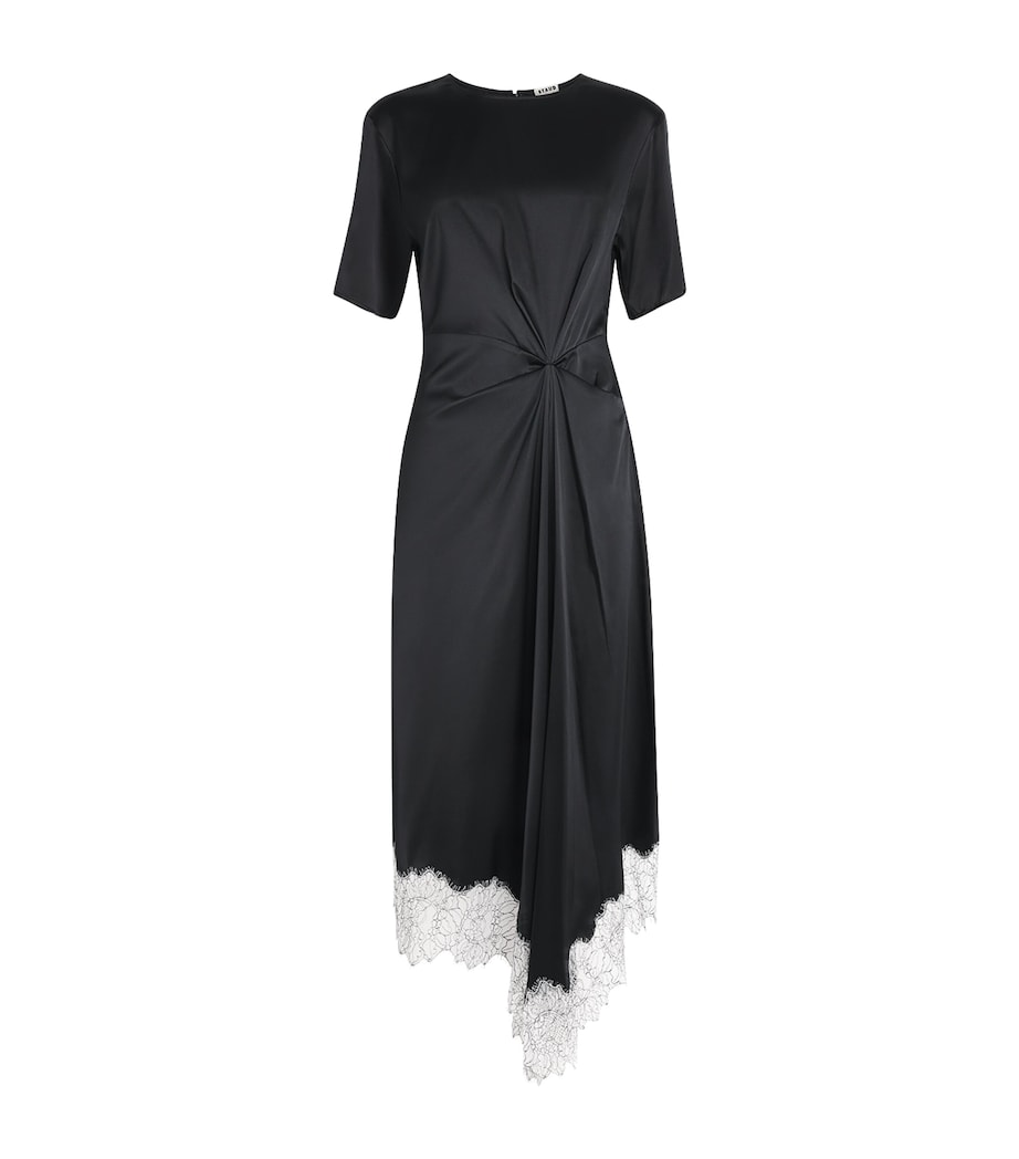 STAUD Womens Silk-Blend Sonoma Midi Dress Blk Black Image 1