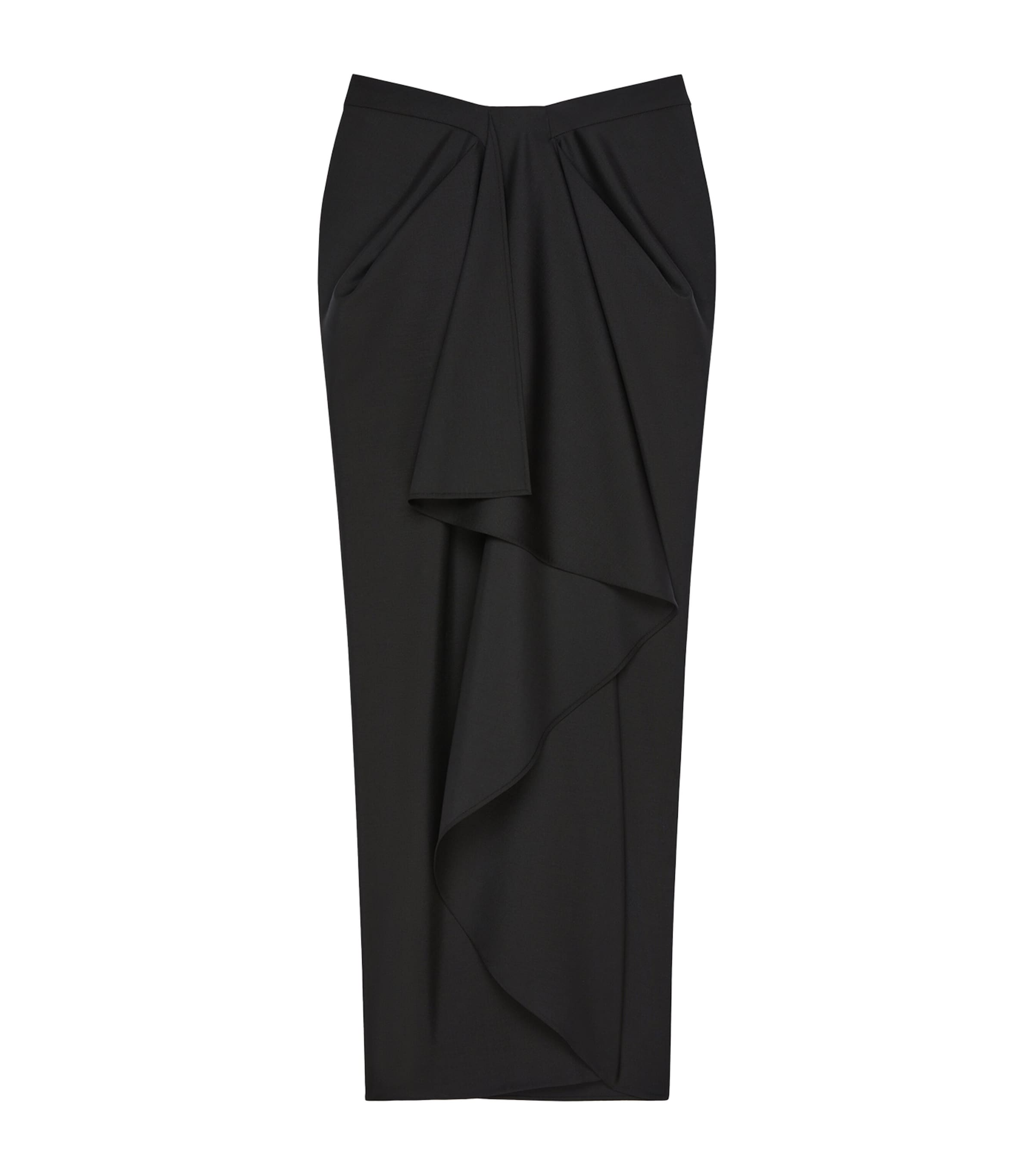 Givenchy Womens Wool-Mohair Wrap Maxi Skirt Black Image 1