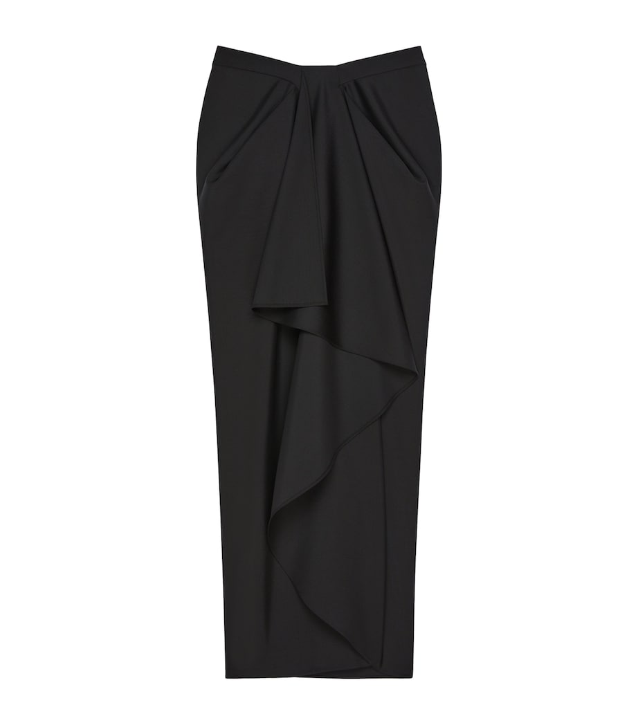 Givenchy Womens Wool-Mohair Wrap Maxi Skirt Black Image 1