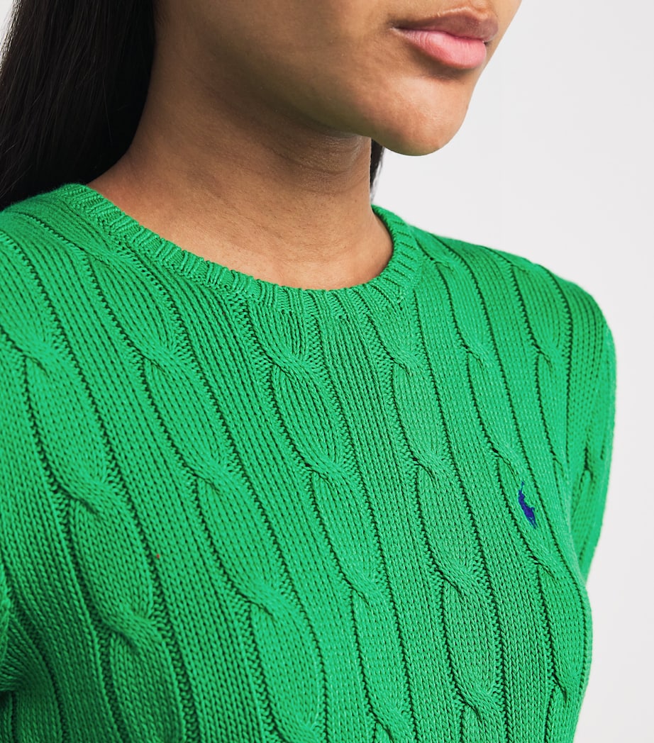 Cotton Cable-Knit Sweater PREPPY GREEN Image 6