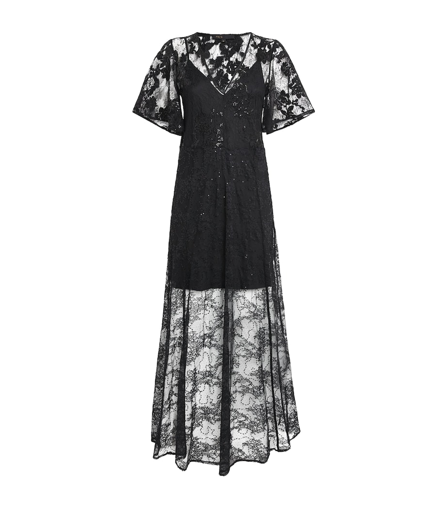 Lace Maxi Dress BLACK Image 1