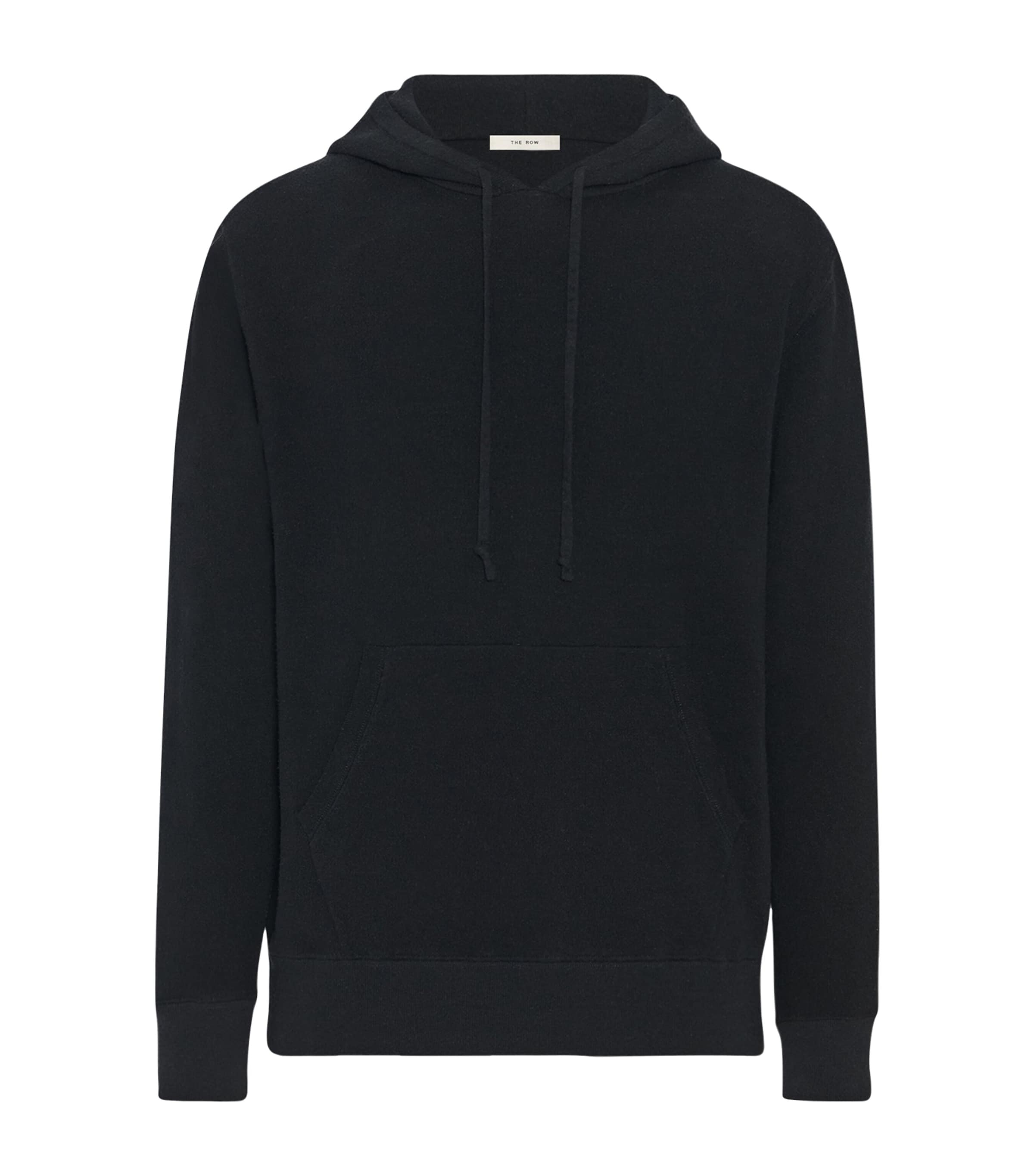 The Row Mens Koniri Silk Jersey Hoodie Black Image 1