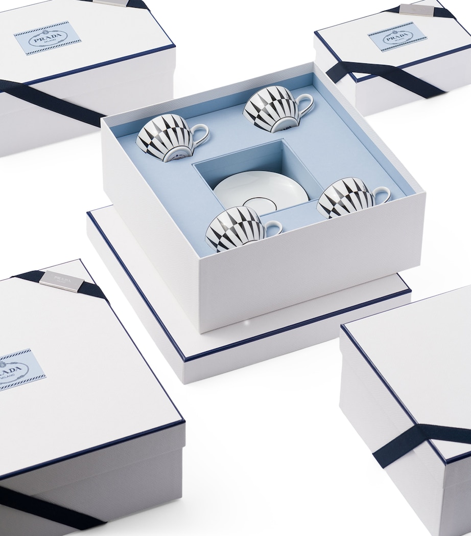 Stripes Coffee Cup and Saucer (Set of 4) F0E5W Image 3