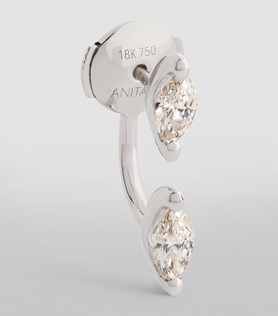 White Gold and Diamond Orbit Single Earring WHITE GOLD Image 2