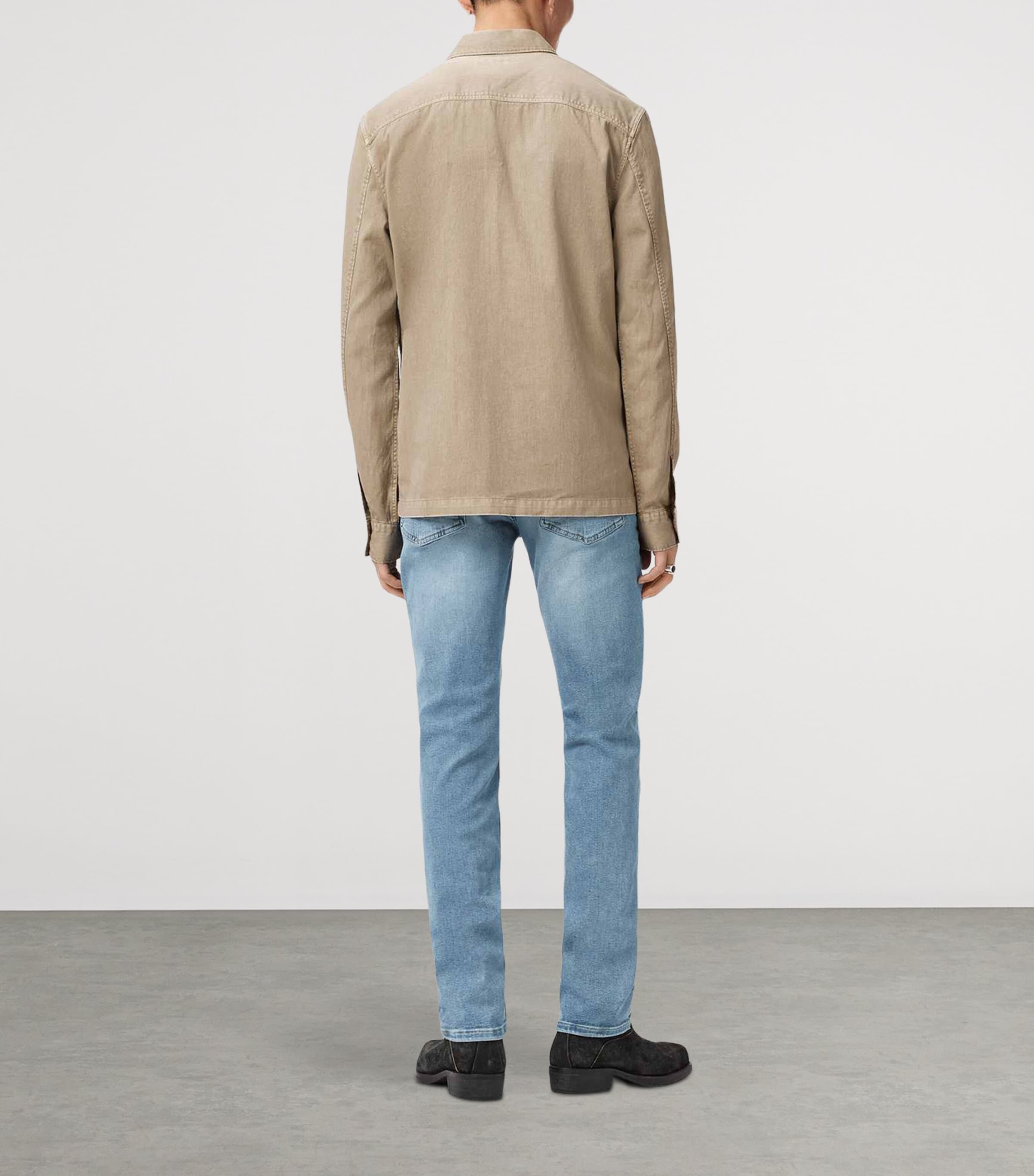 AllSaints Mens Sid Ultra Skinny Jeans Light Indigo Image 8