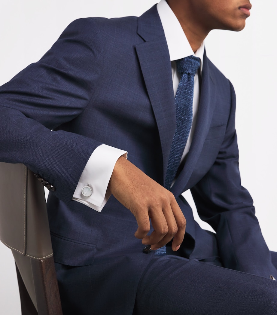 Rhodium-Plated Reversible Disc Cufflinks SILVER Image 5