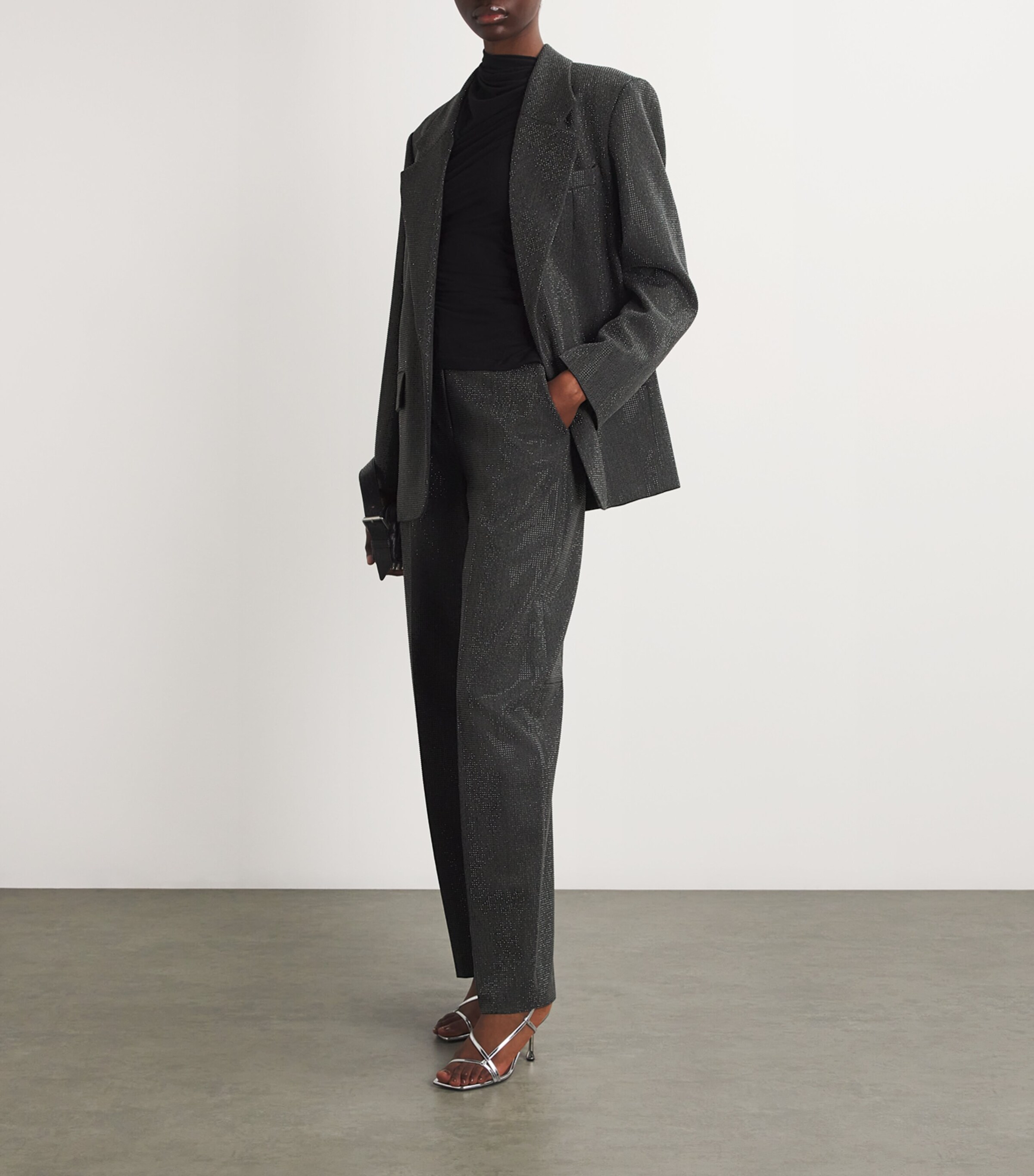 Alexander Wang Wool Crystal-Embellished Hotfix Blazer