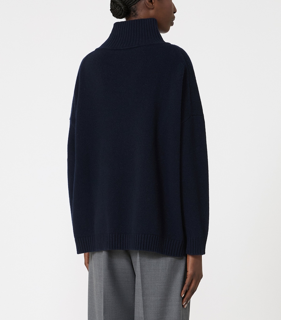 Weekend Max Mara Womens Virgin Wool High-Neck Sweater Navy Image 4