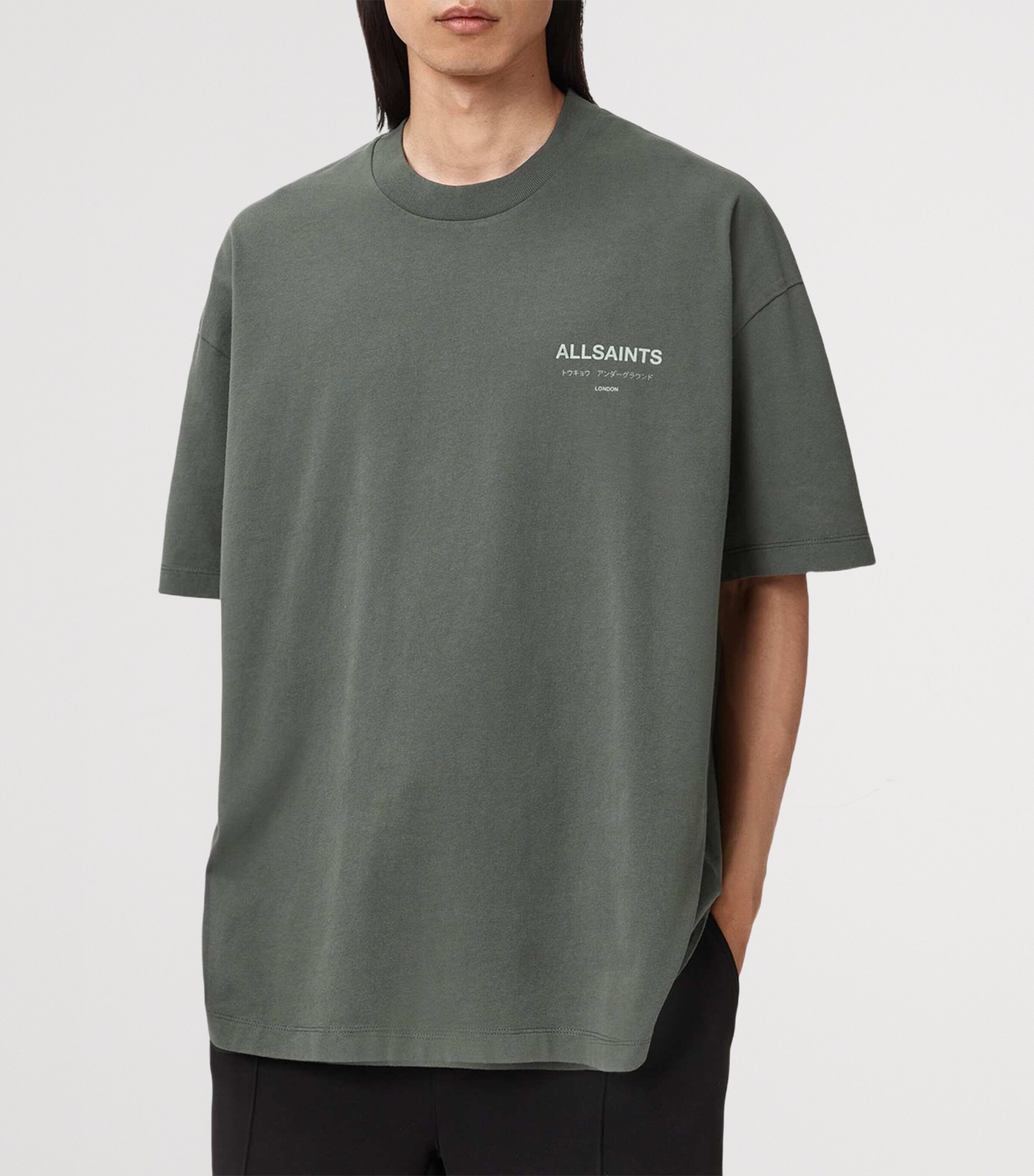 Organic Cotton Underground Print T-Shirt GARNET GREEN Image 4