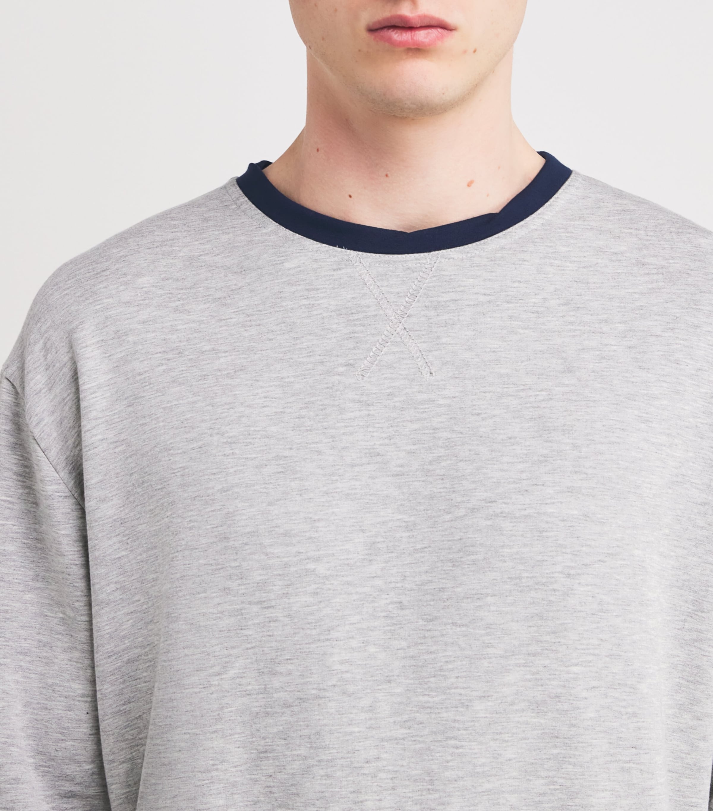 Jersey Snuggle Cruise Sweatshirt LIGHT GREY/NAVY Image 6