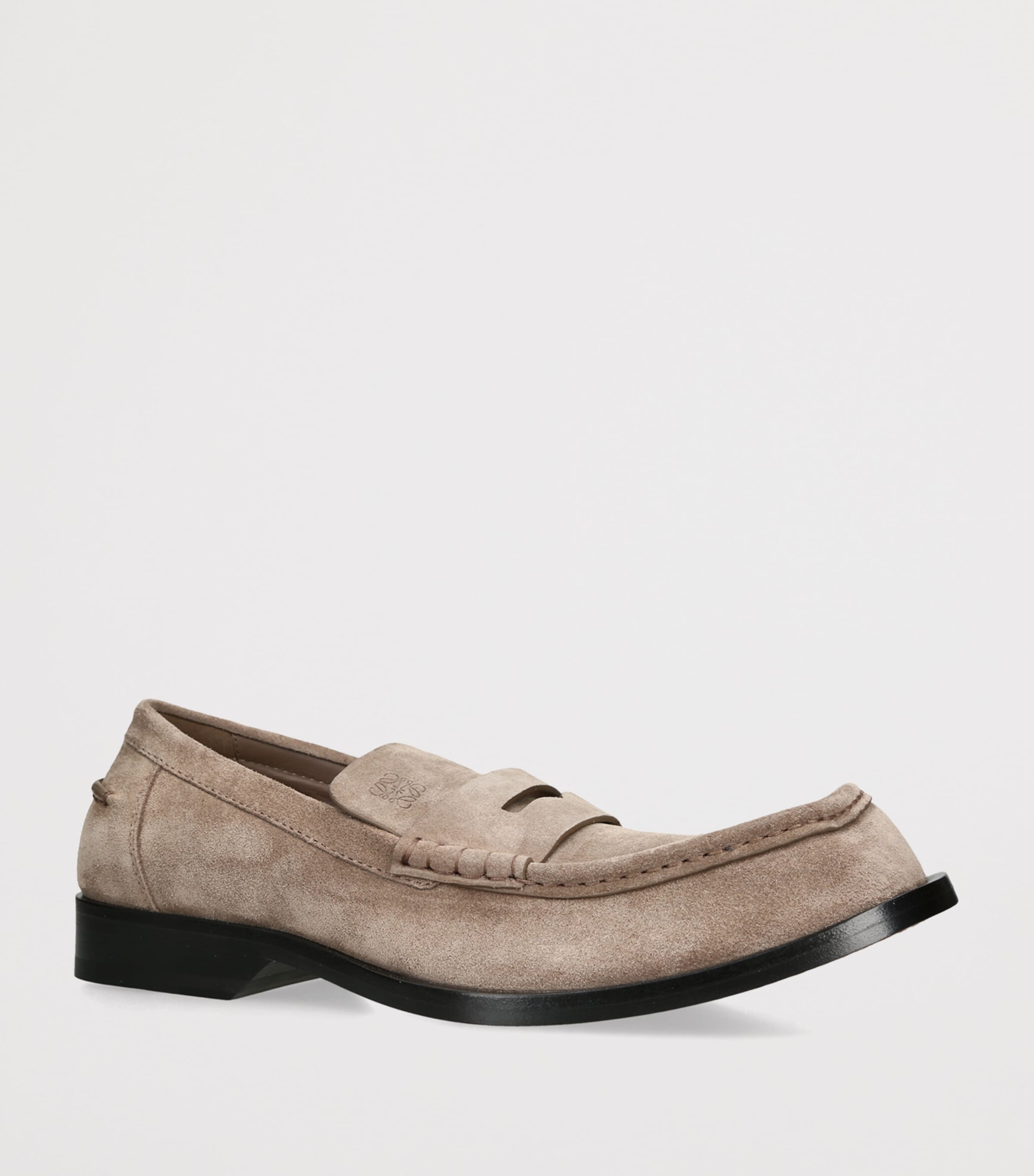 LOEWE Suede Bobine Loafers Taupe Image 3