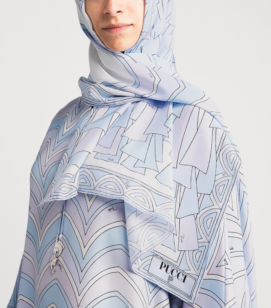 PUCCI Silk Baiadera Print Stole Light Blue Image 2