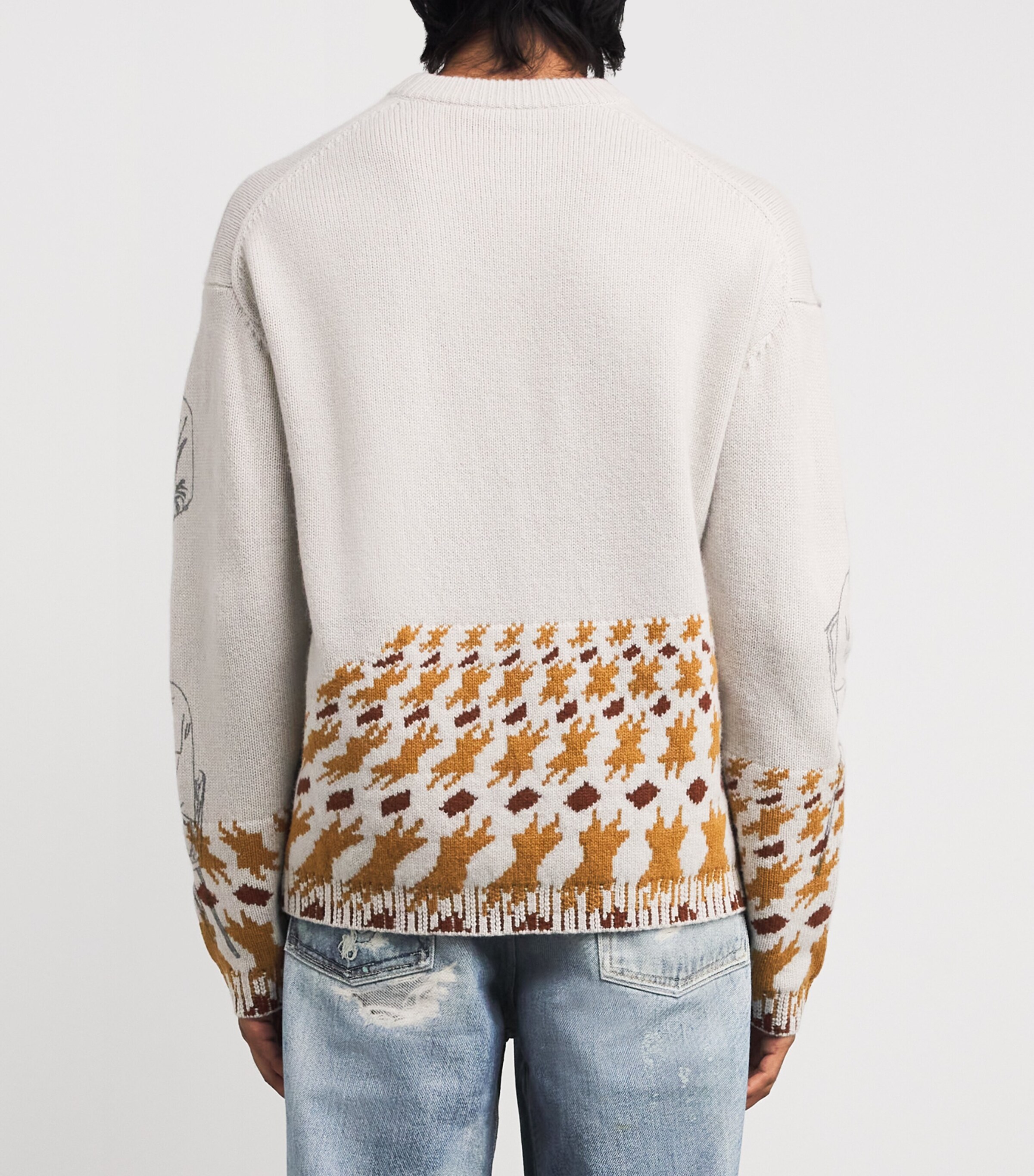 Wool-Blend Jacquard Print Sweater DOVE GREY Image 4