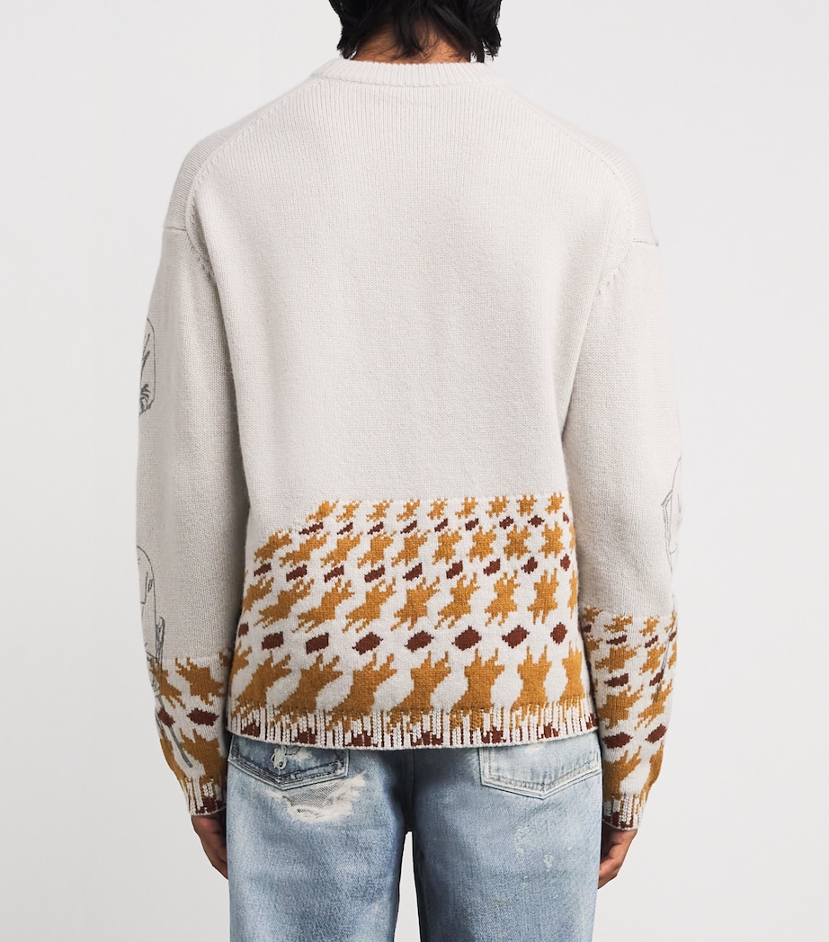 Wool-Blend Jacquard Print Sweater DOVE GREY Image 4