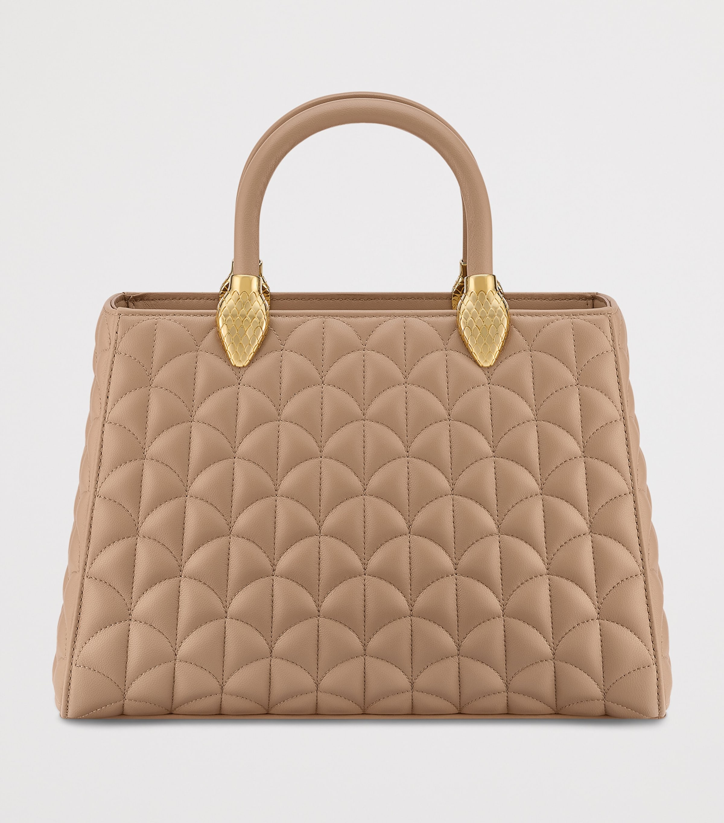 Leather Serpentine Duo Top-Handle Bag BEIGE Image 2