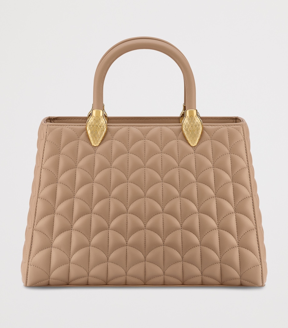 Leather Serpentine Duo Top-Handle Bag BEIGE Image 2