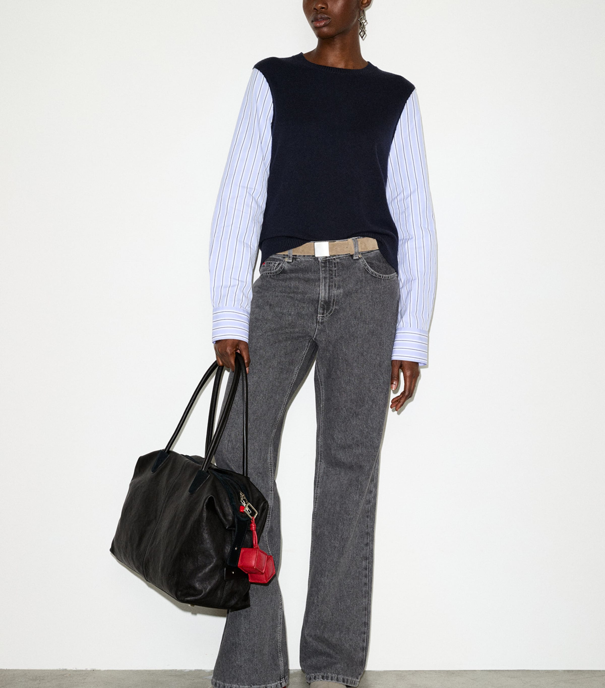 MAX&Co. Womens Wool Hybrid Sweater Navy Image 2
