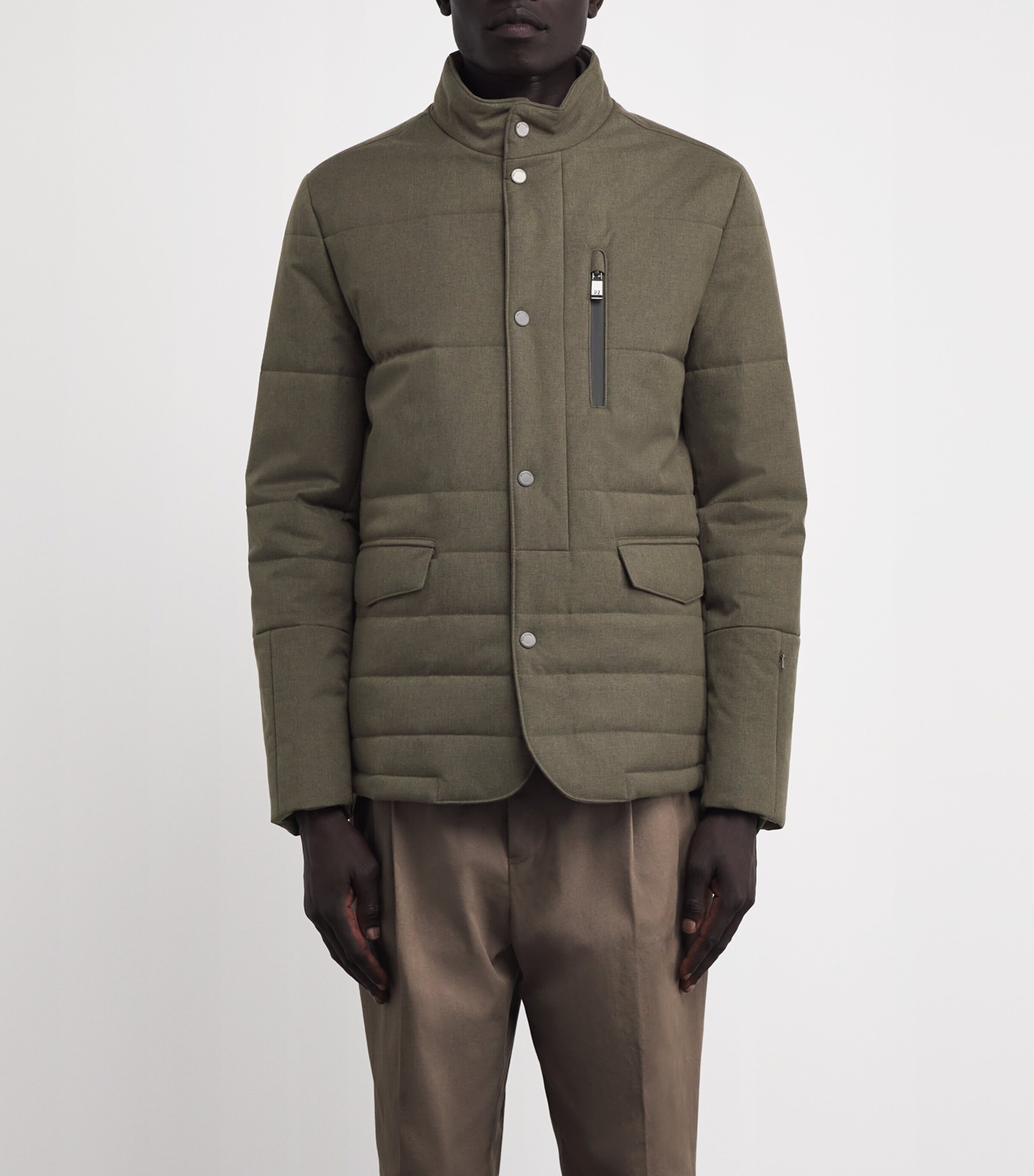 Pal Zileri Mens Padded Jacket Brown Image 3