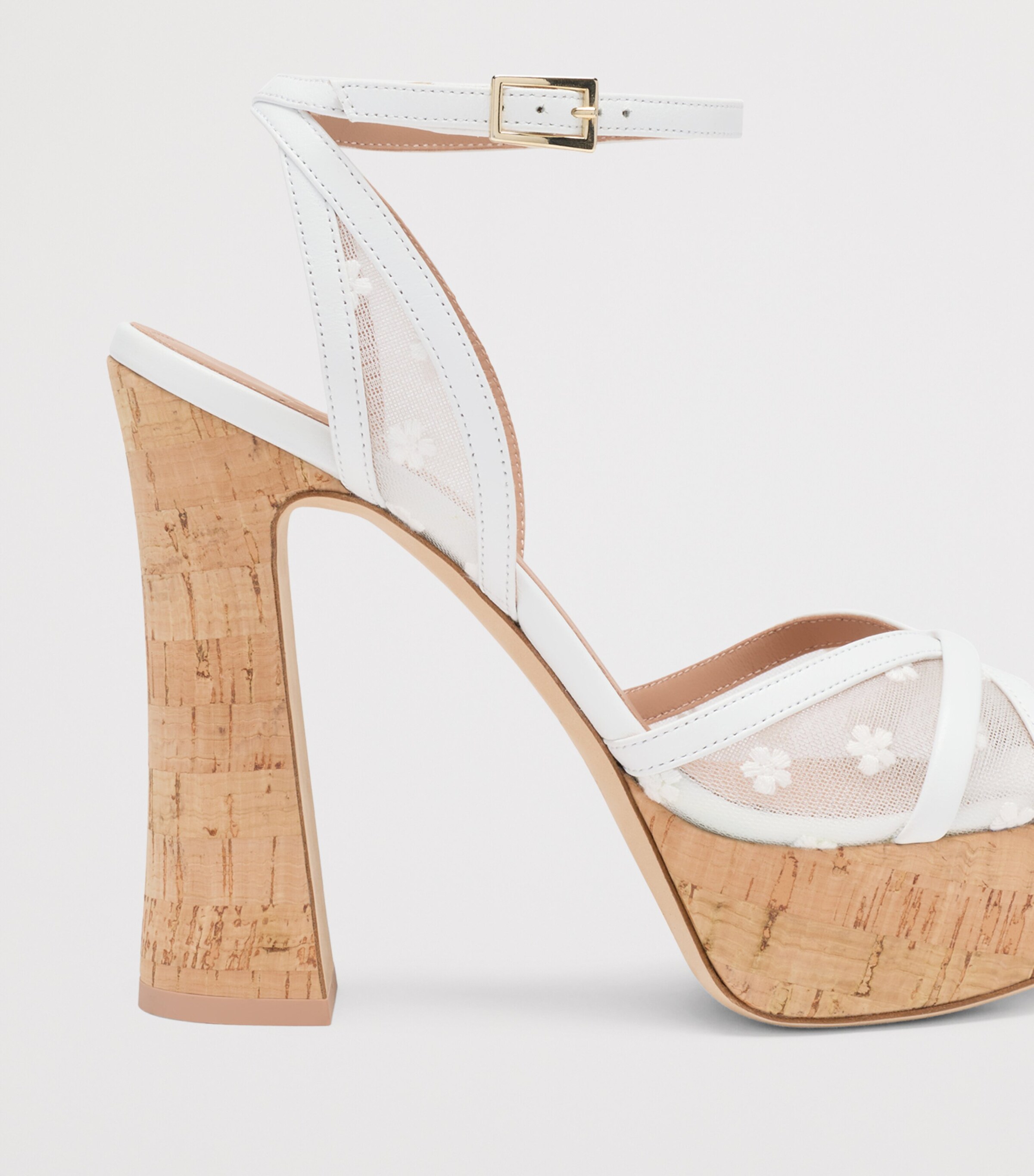 Malone Souliers Mesh Sylvie Platform Sandals 125 White Image 5